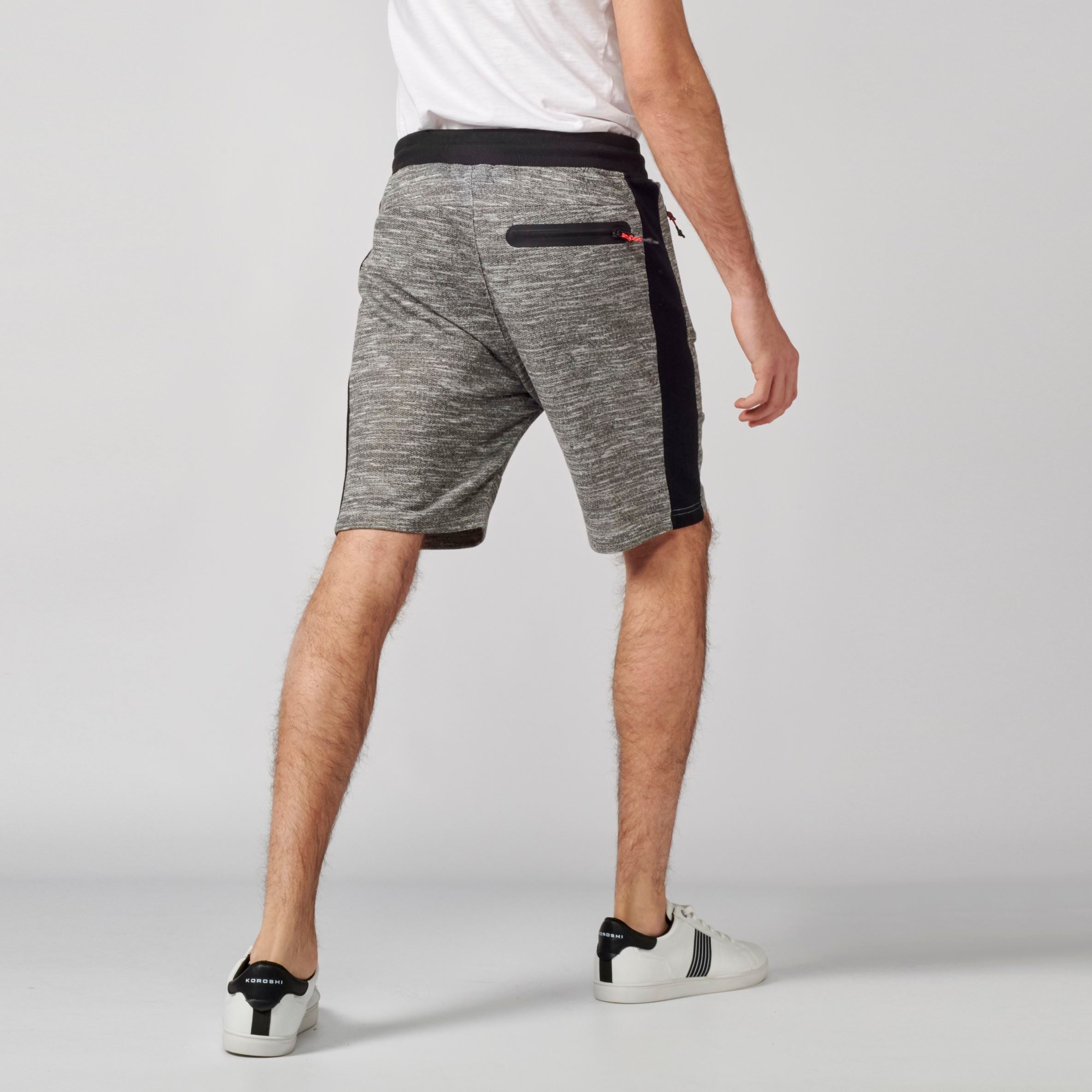 Bermuda Hombre Jogger Felpa Banda Lateral – Koroshi Gris