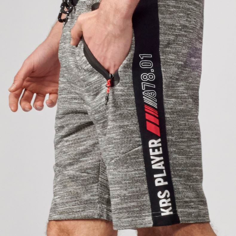 Bermuda Hombre Jogger Felpa Banda Lateral – Koroshi Gris
