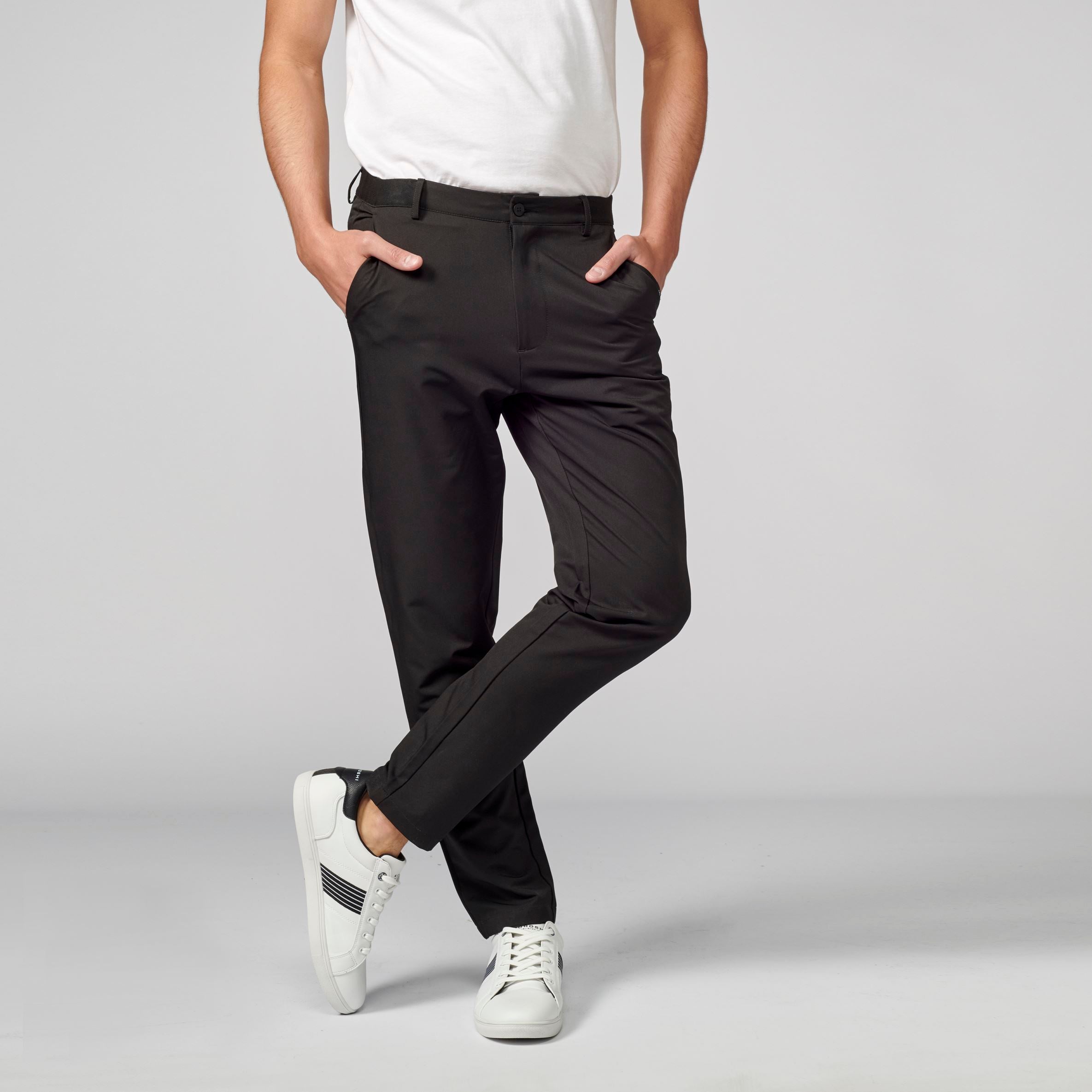 Pantalón de Vestir Hombre Tejido Bielástico – Koroshi Negro