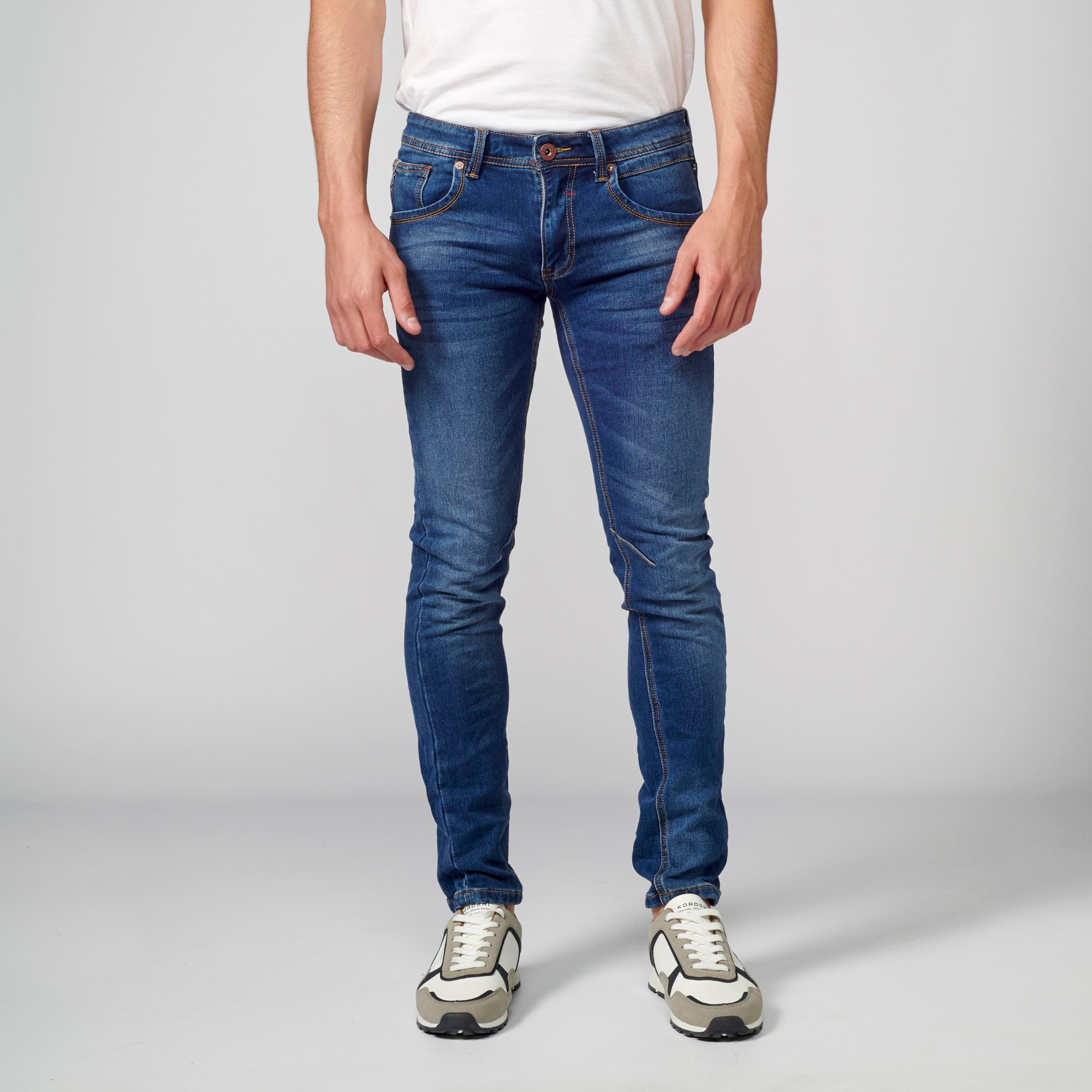 Pantalón Jeans Slim Fit Hombre Knit Denim – Koroshi Azul Medio
