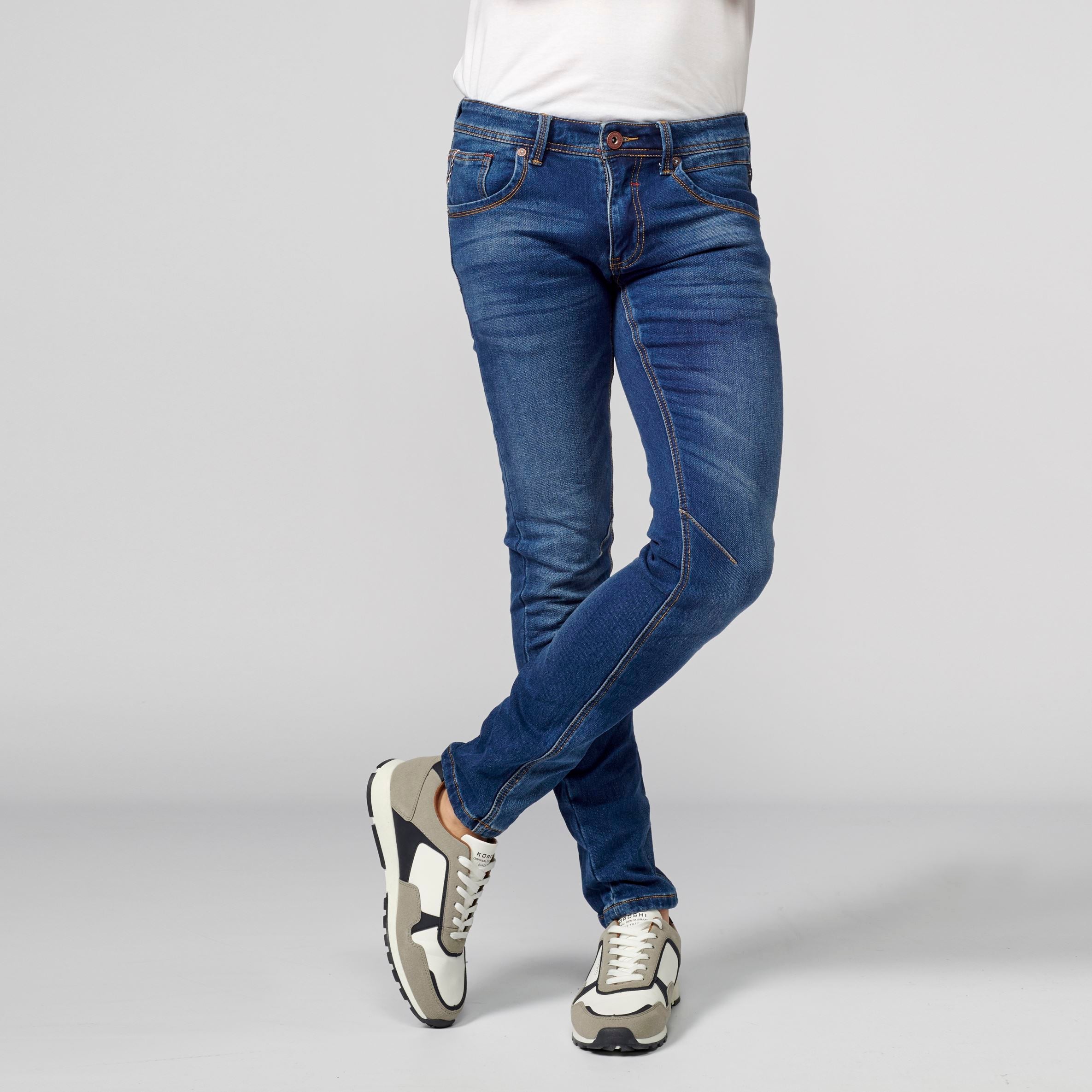 Pantalón Jeans Slim Fit Hombre Knit Denim – Koroshi Azul Medio