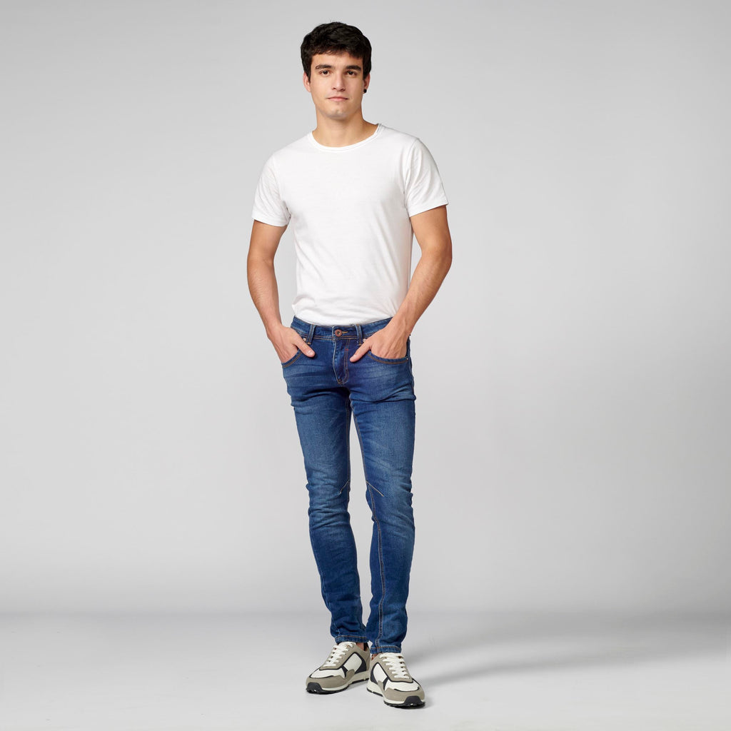 Pantalón Jeans Slim Fit Hombre Knit Denim – Koroshi Azul Medio