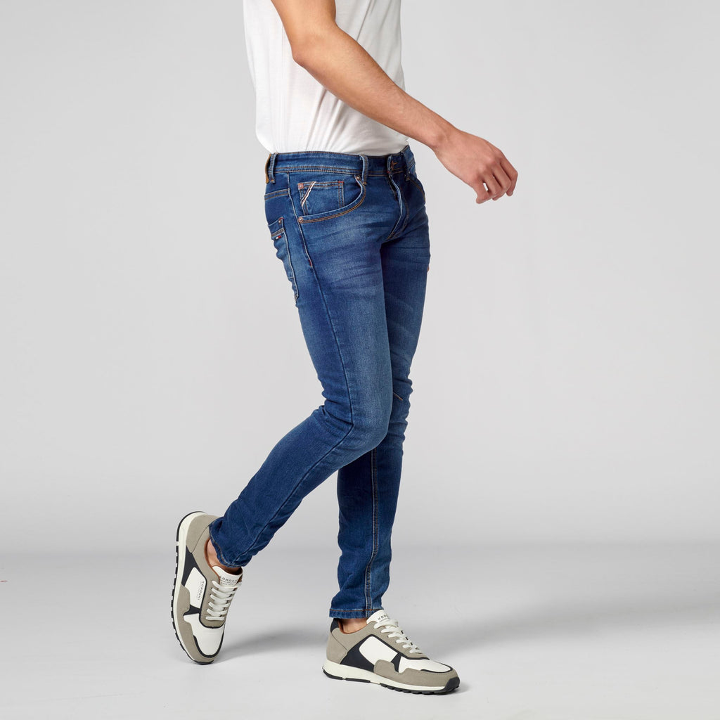 Pantalón Jeans Slim Fit Hombre Knit Denim – Koroshi Azul Medio