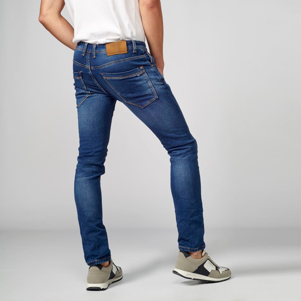 Pantalón Jeans Slim Fit Hombre Knit Denim – Koroshi Azul Medio