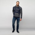 Sudadera Hombre Cuello Cruzado Jaspeada – Koroshi Navy