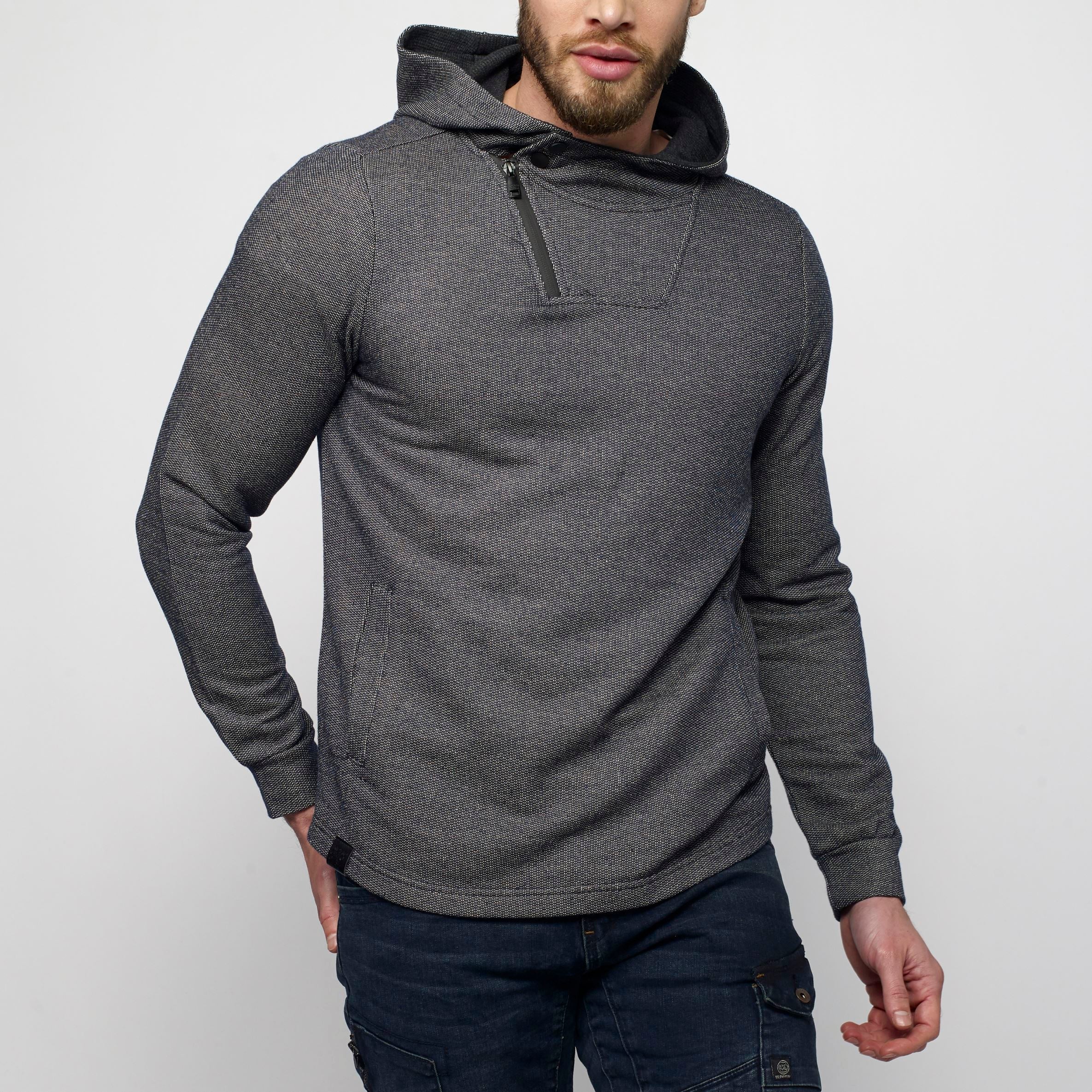 Sudadera con Capucha Hombre Cuello Cruzado – Koroshi Navy