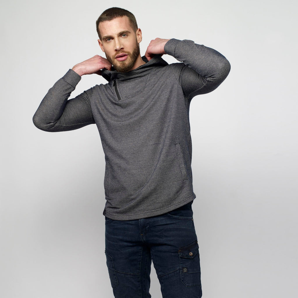 Sudadera con Capucha Hombre Cuello Cruzado – Koroshi Navy
