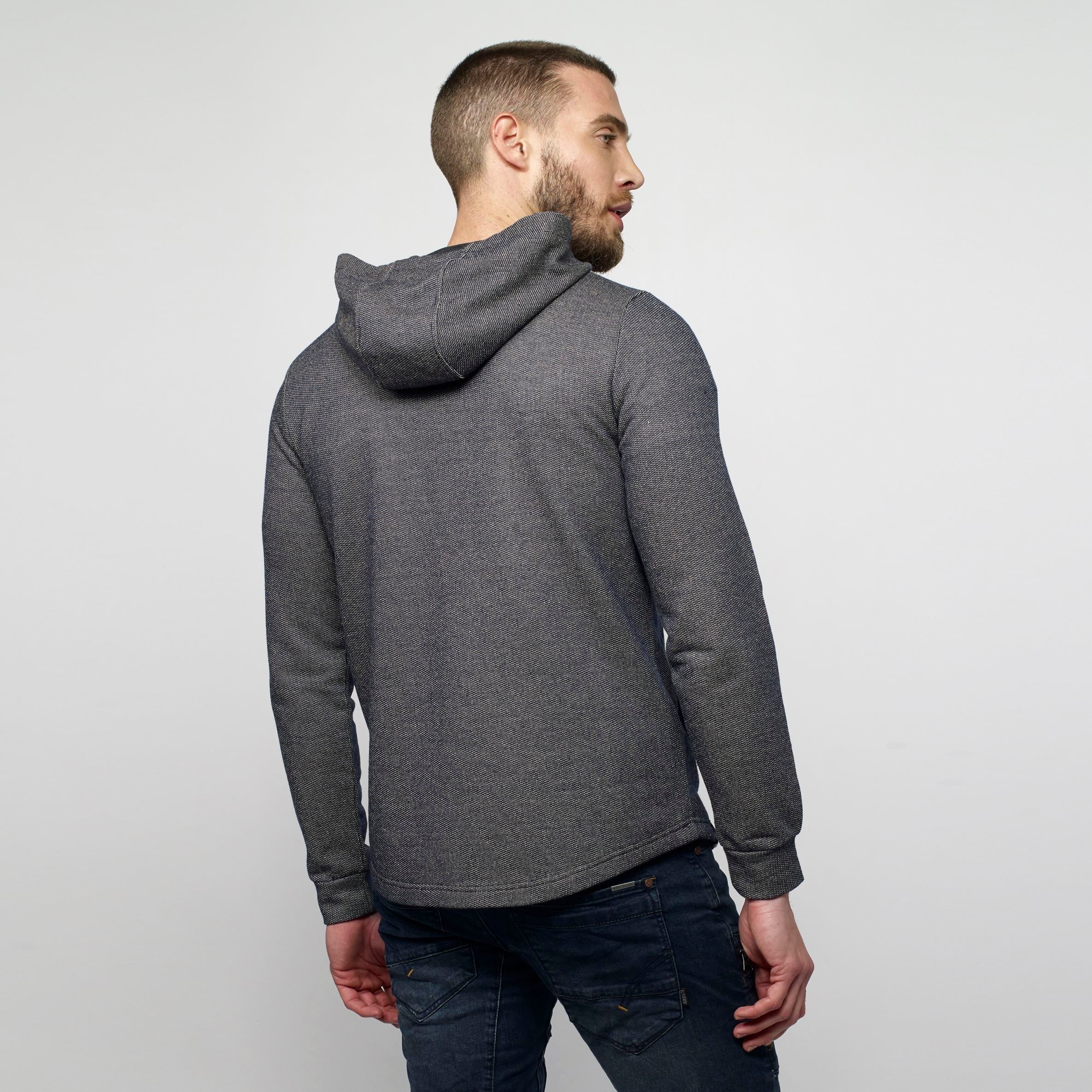 Sudadera con Capucha Hombre Cuello Cruzado – Koroshi Navy