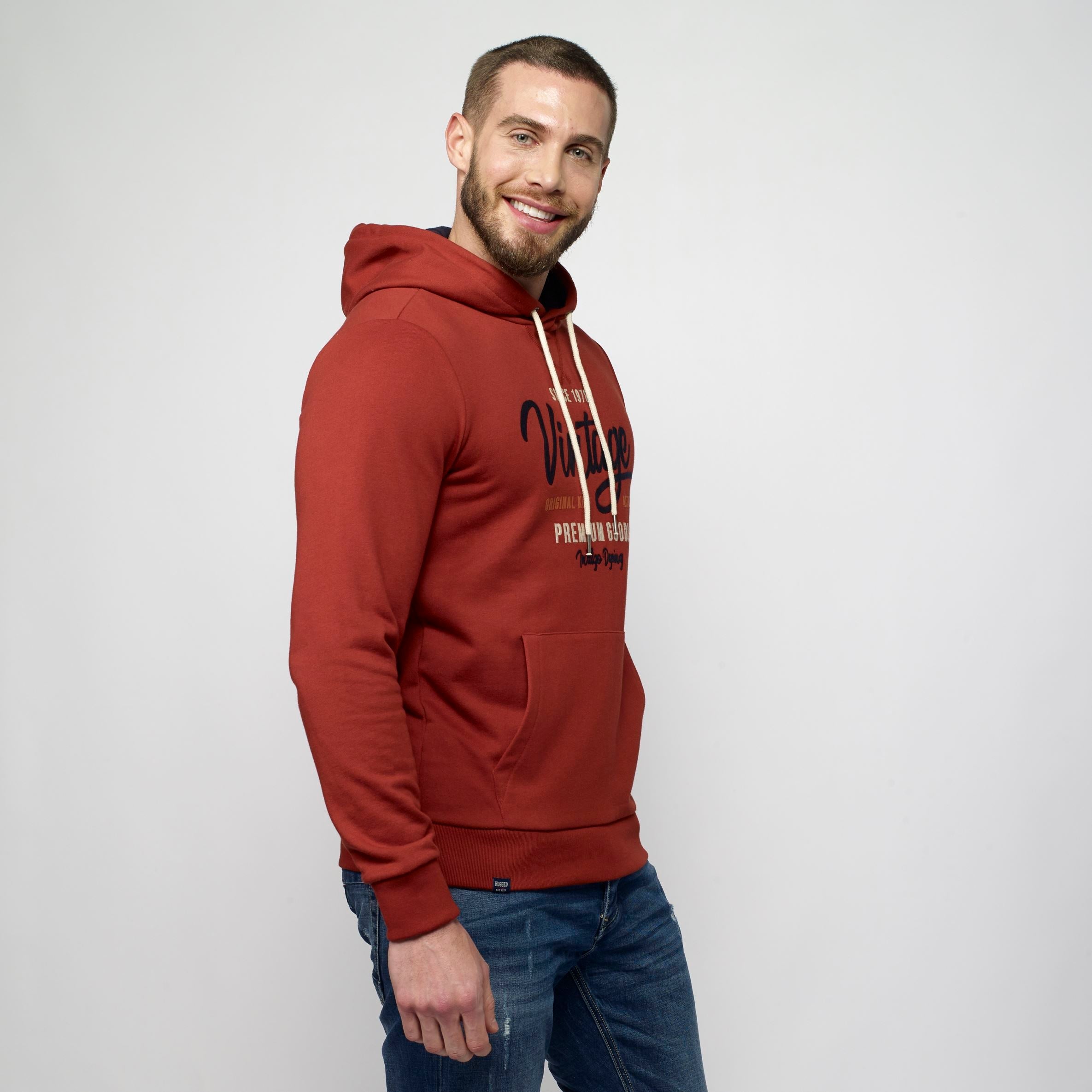 Sudadera con Capucha Hombre Estampado Vintage – Koroshi 2111SU13