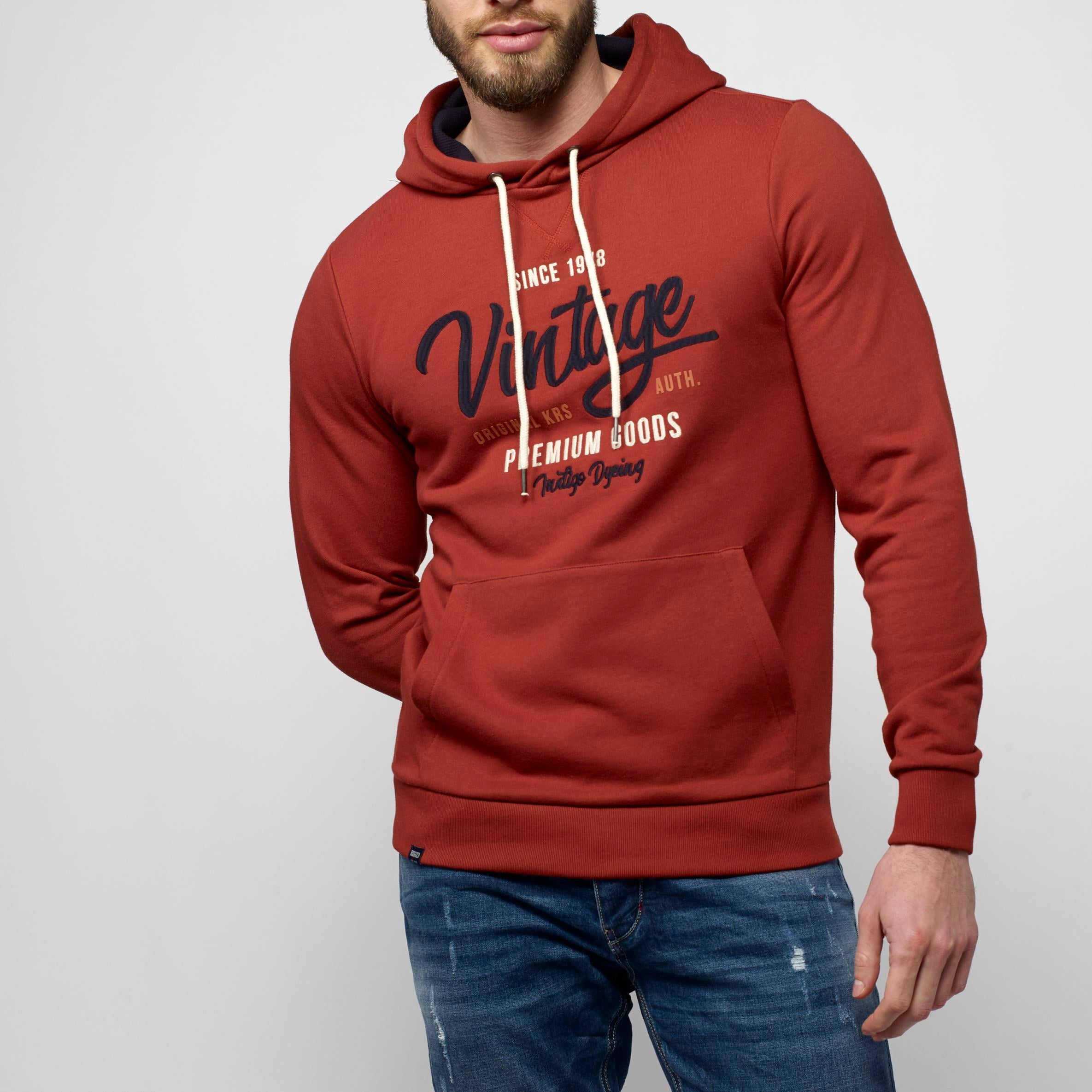 Sudadera con Capucha Hombre Estampado Vintage – Koroshi 2111SU13