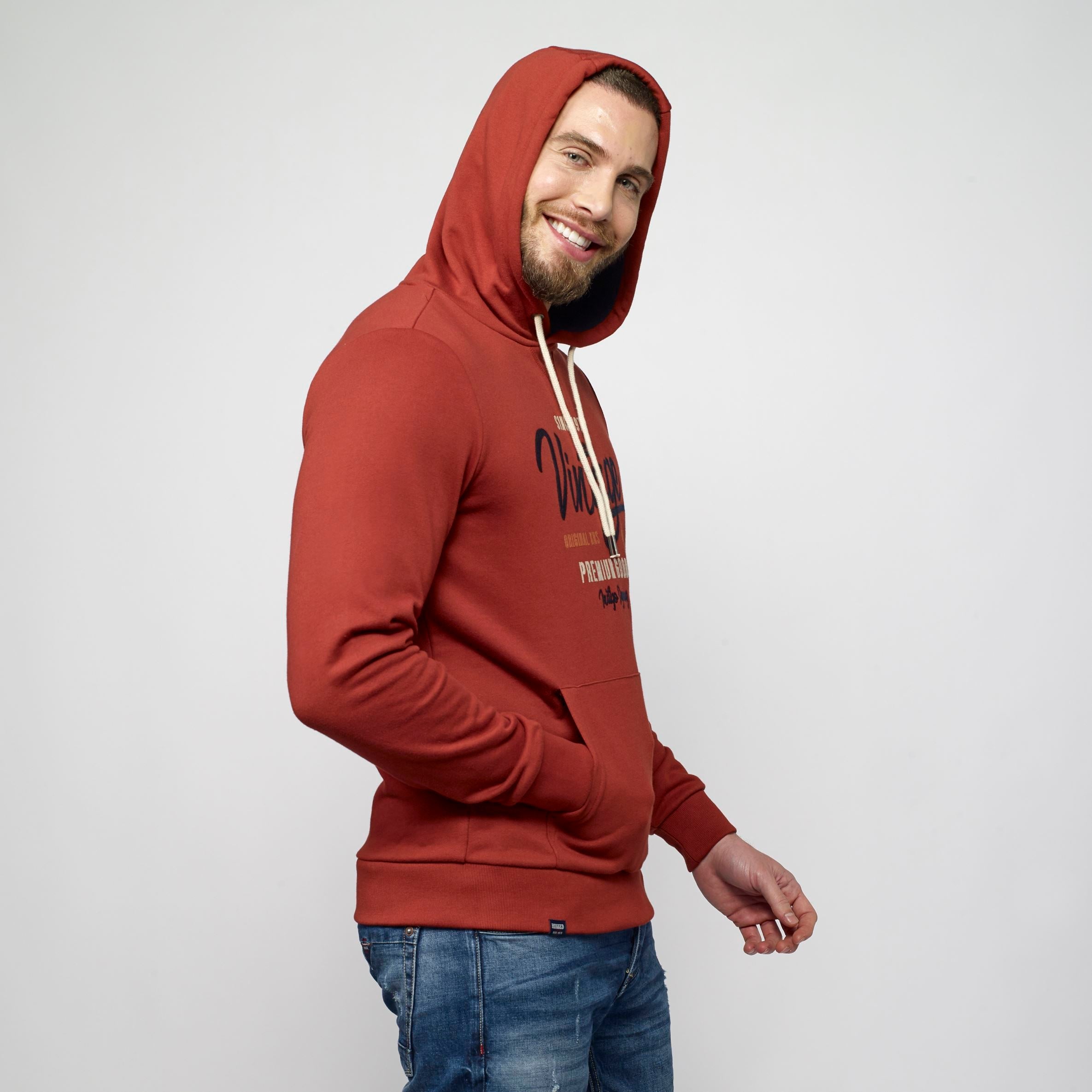 Sudadera con Capucha Hombre Estampado Vintage – Koroshi 2111SU13