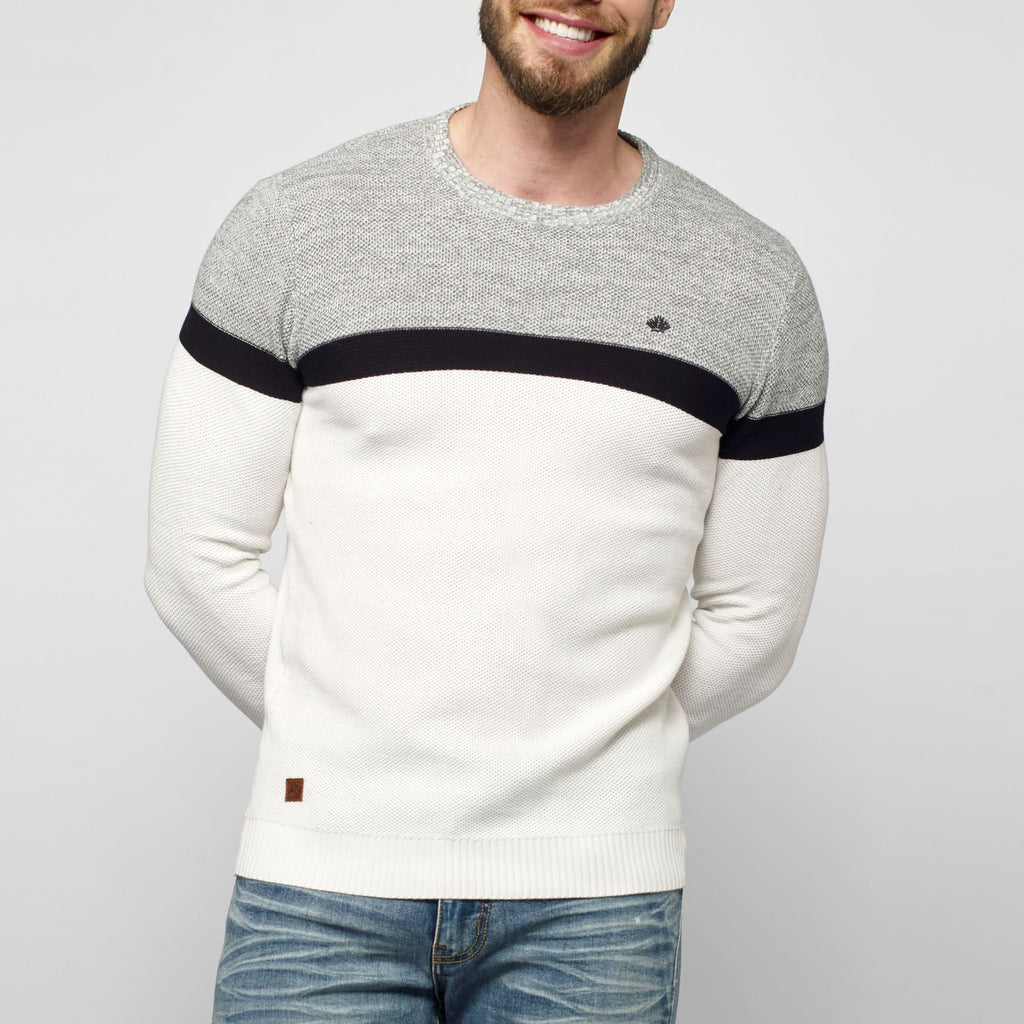 Jersey de Punto Fino Color Block Hombre Cuello Redondo – Koroshi 2111TR39