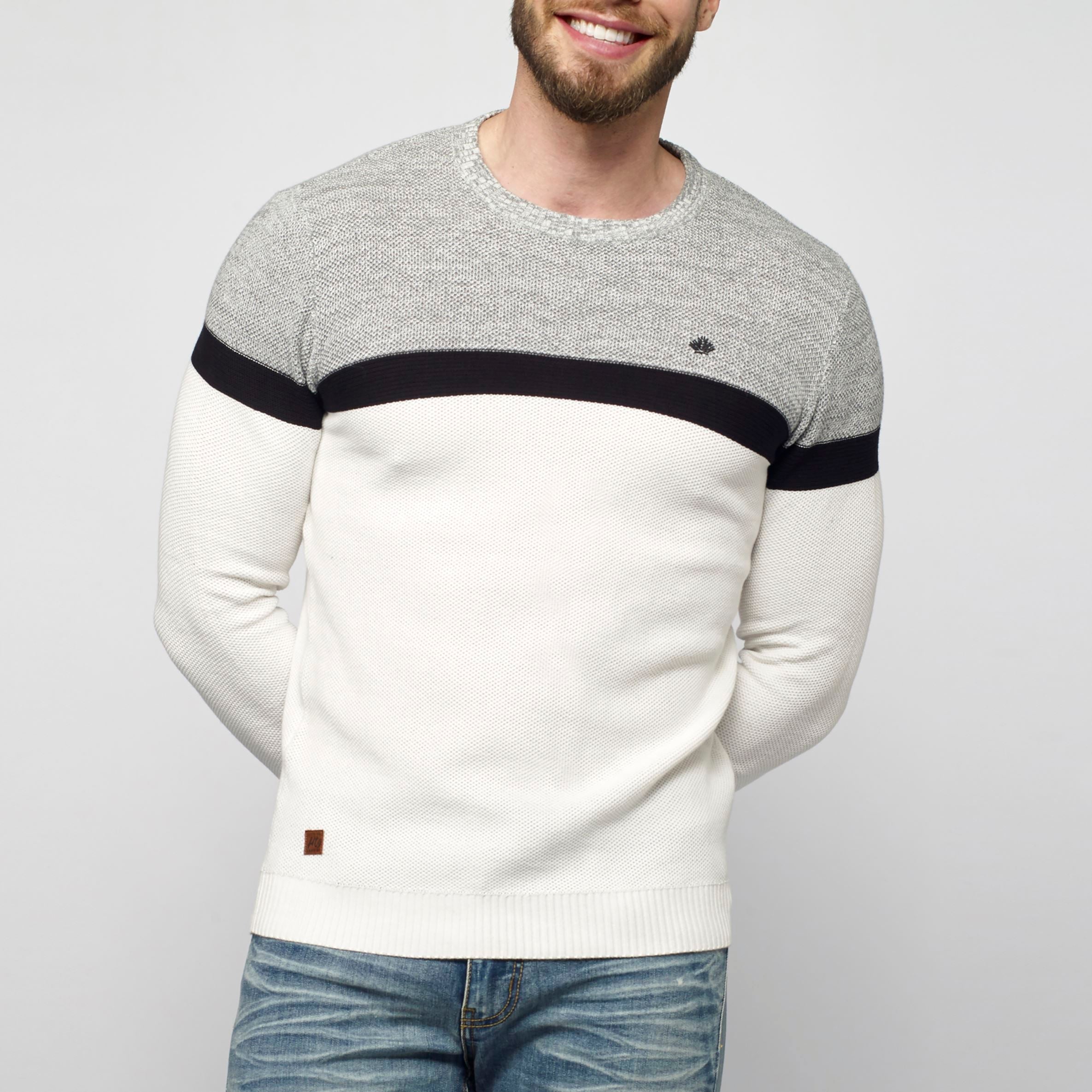 Jersey de Punto Fino Color Block Hombre Cuello Redondo – Koroshi 2111TR39
