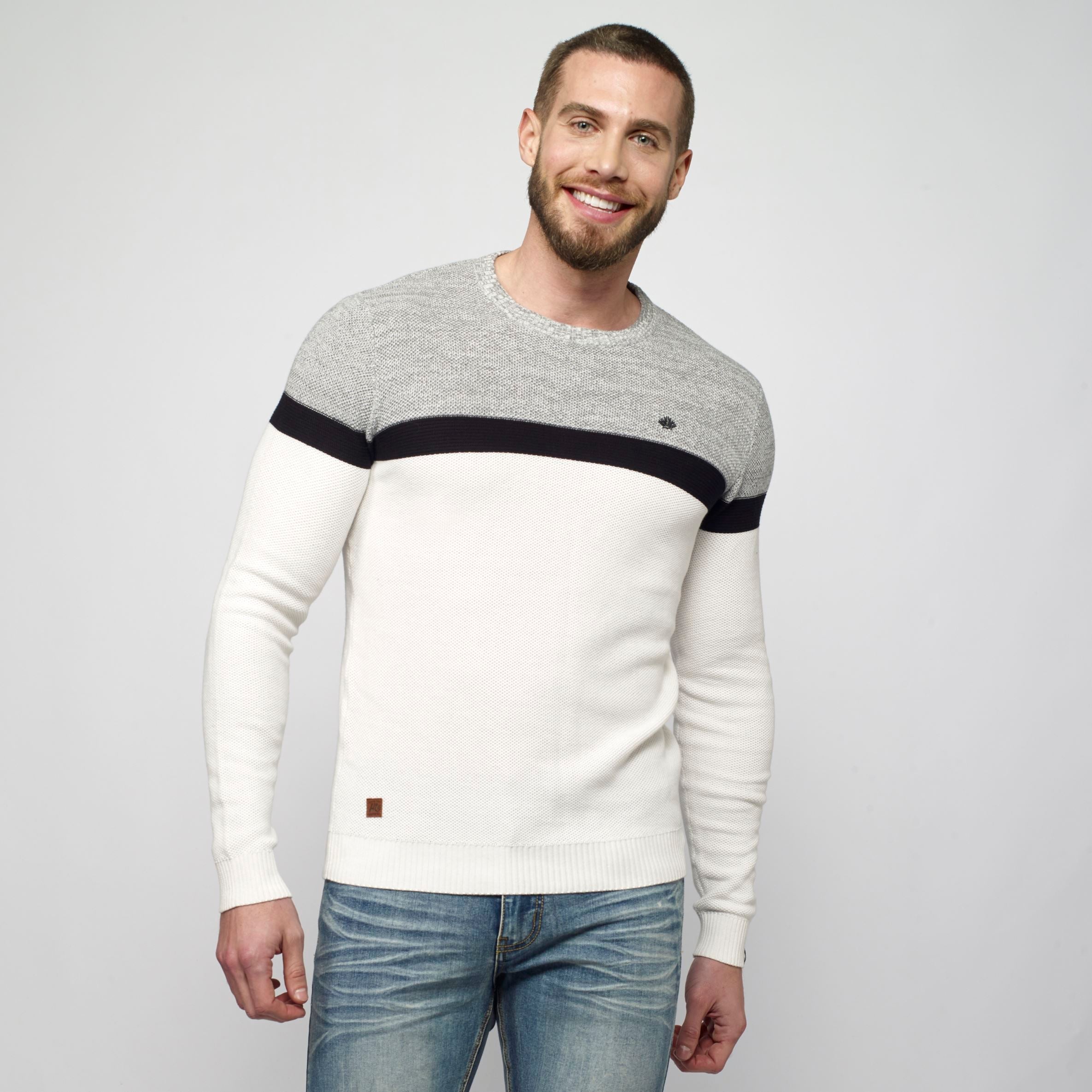 Jersey de Punto Fino Color Block Hombre Cuello Redondo – Koroshi 2111TR39
