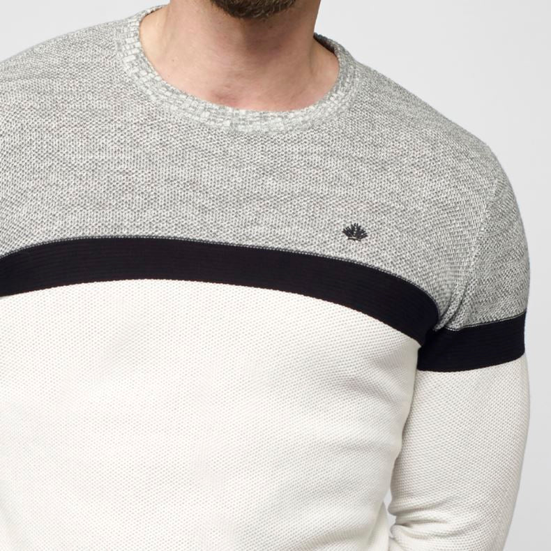 Jersey de Punto Fino Color Block Hombre Cuello Redondo – Koroshi 2111TR39