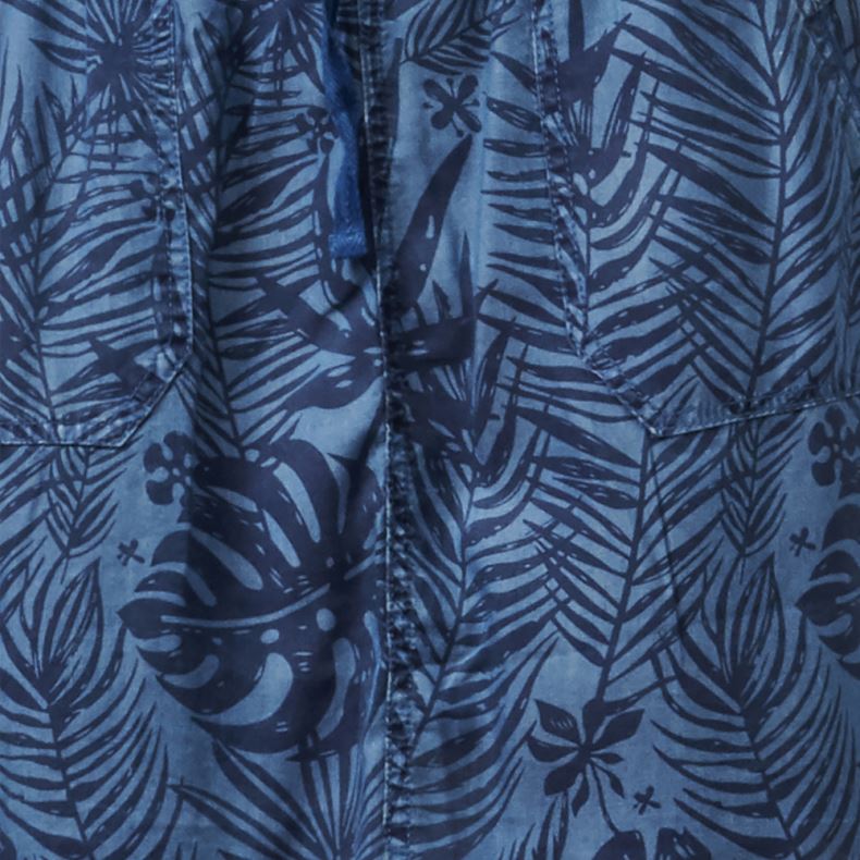 Falda Mujer Estampado Tropical Lyocell – Koroshi Azul Medio