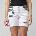 Pantalón Corto Mujer con Rasgados y Apliques Bordados – Koroshi 2112PS58