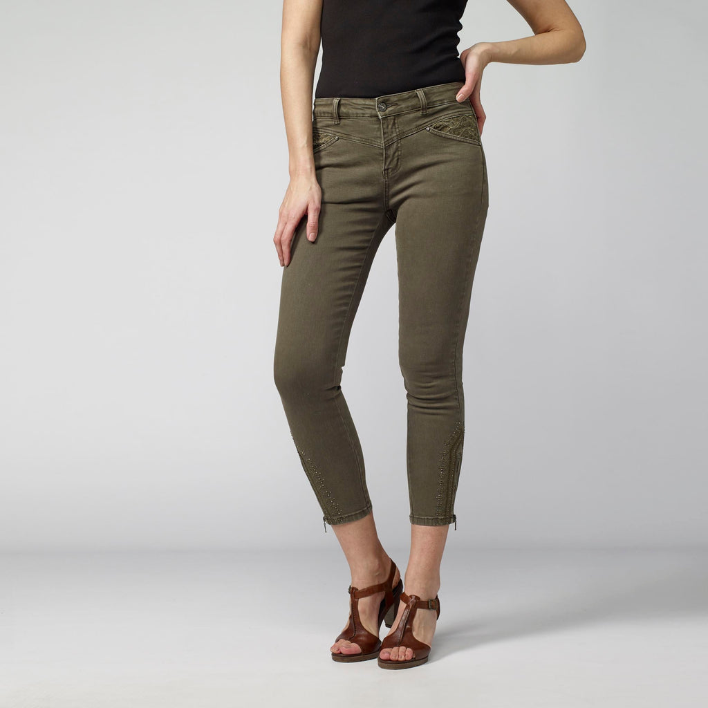 Pantalón Slim Fit Tobillero Mujer Sarga Elástica – Koroshi 2112PT35