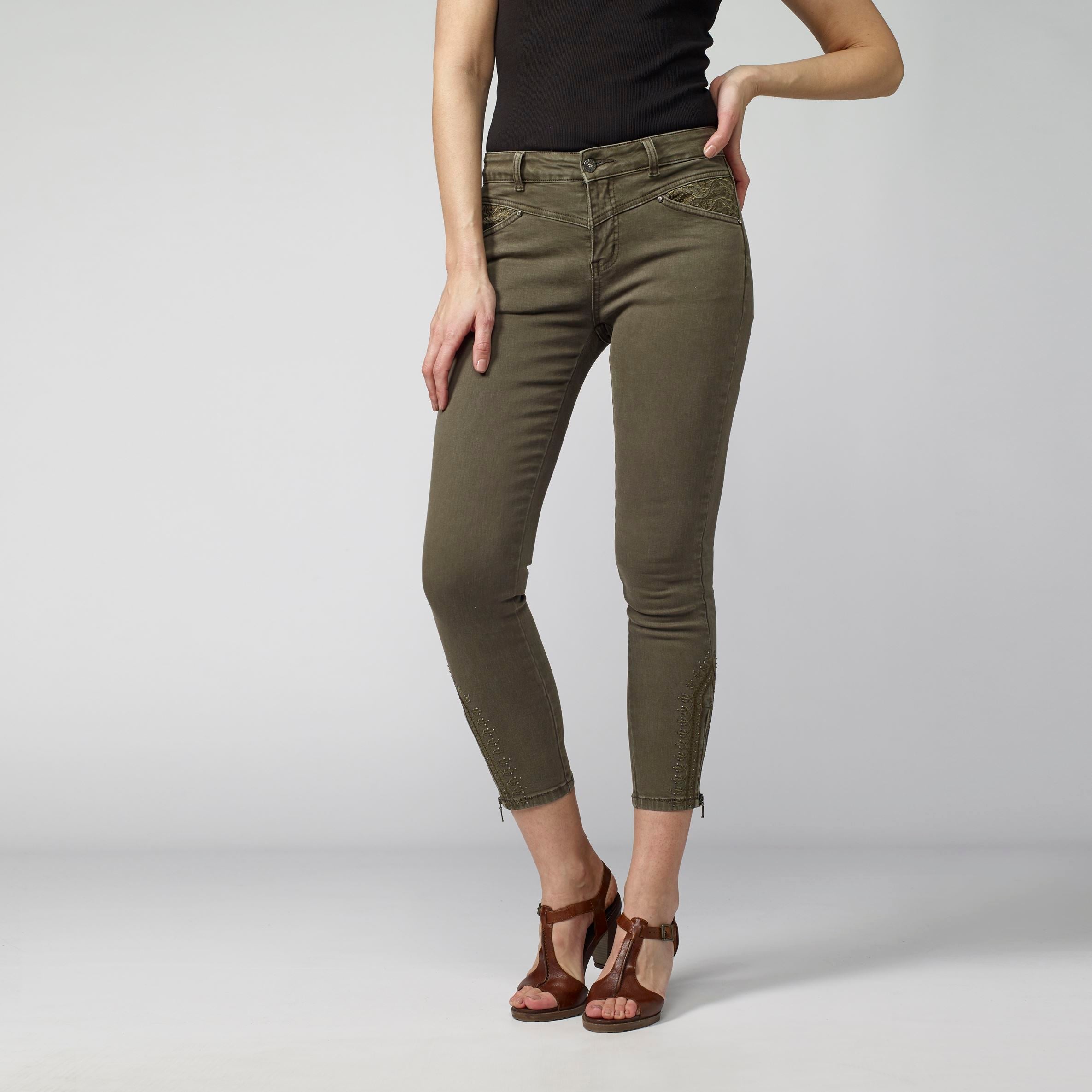 Pantalón Slim Fit Tobillero Mujer Sarga Elástica – Koroshi 2112PT35