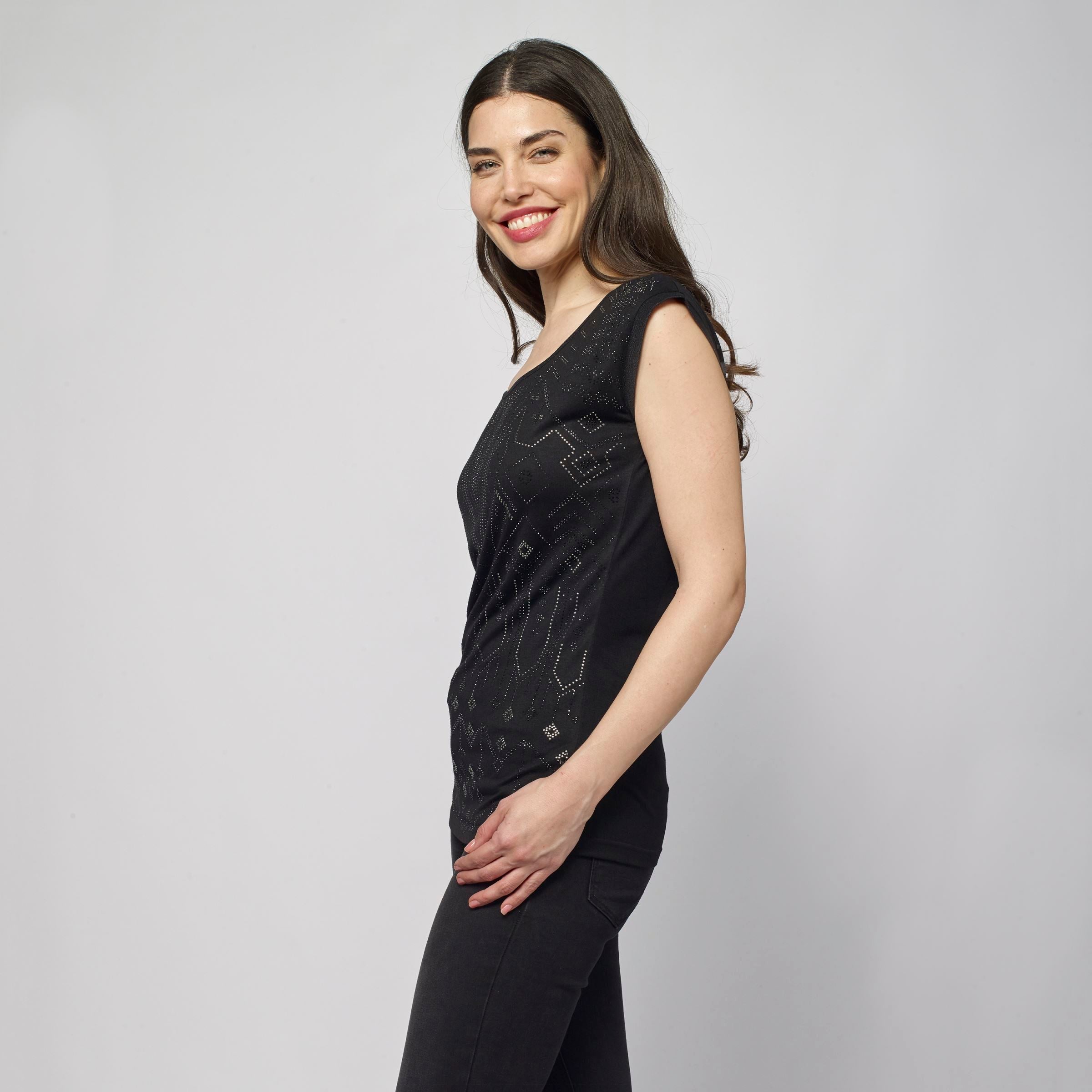 Top Fluido Mujer Estampado Étnico – Koroshi 2112TP13