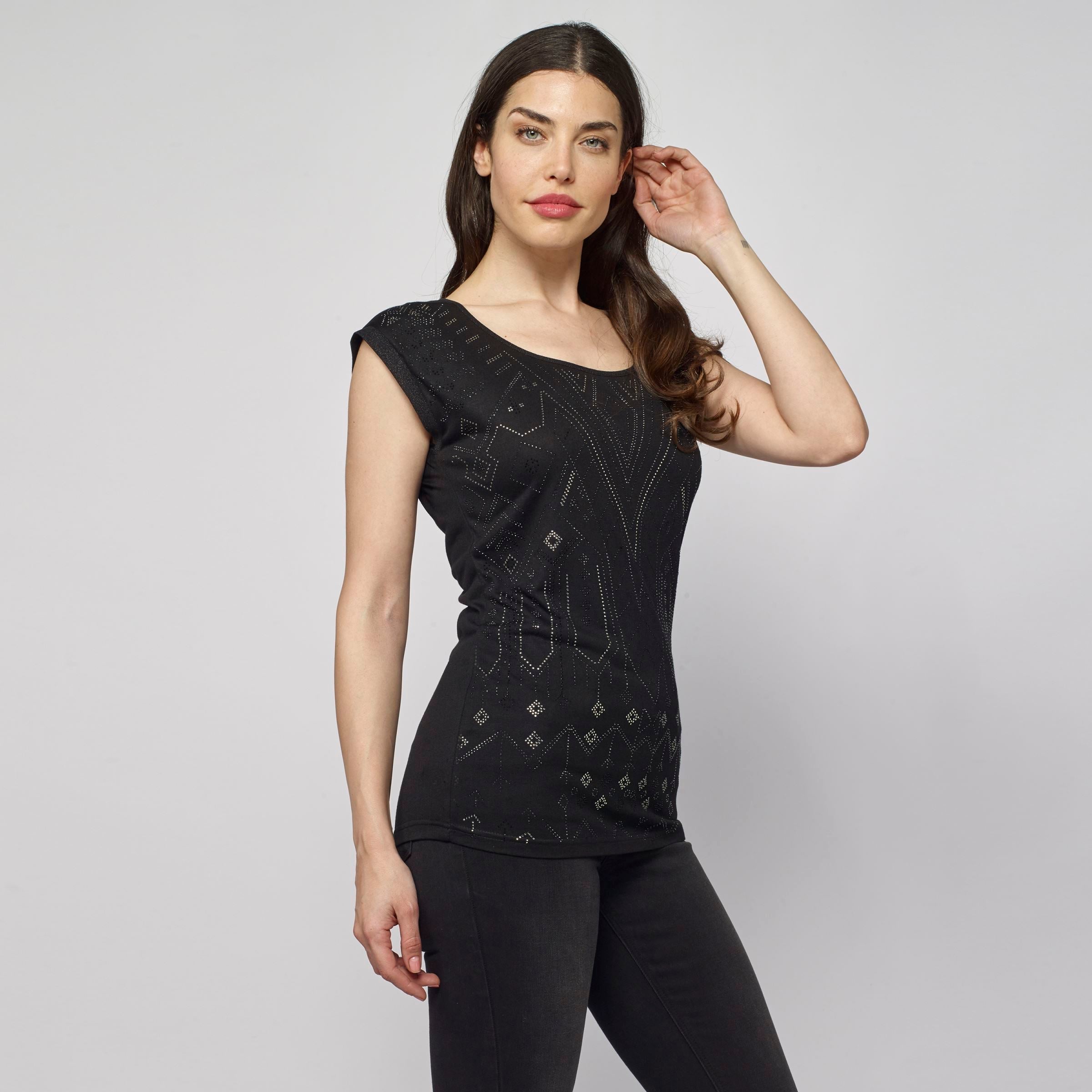 Top Fluido Mujer Estampado Étnico – Koroshi 2112TP13