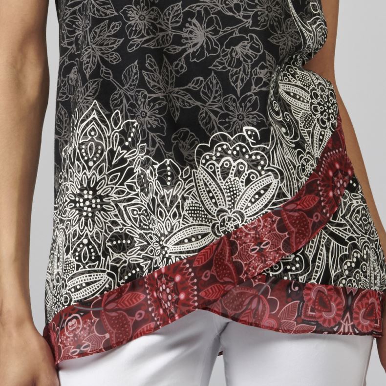 Top Mujer Sin Mangas Estampado Étnico Floral – Koroshi 2112TP51