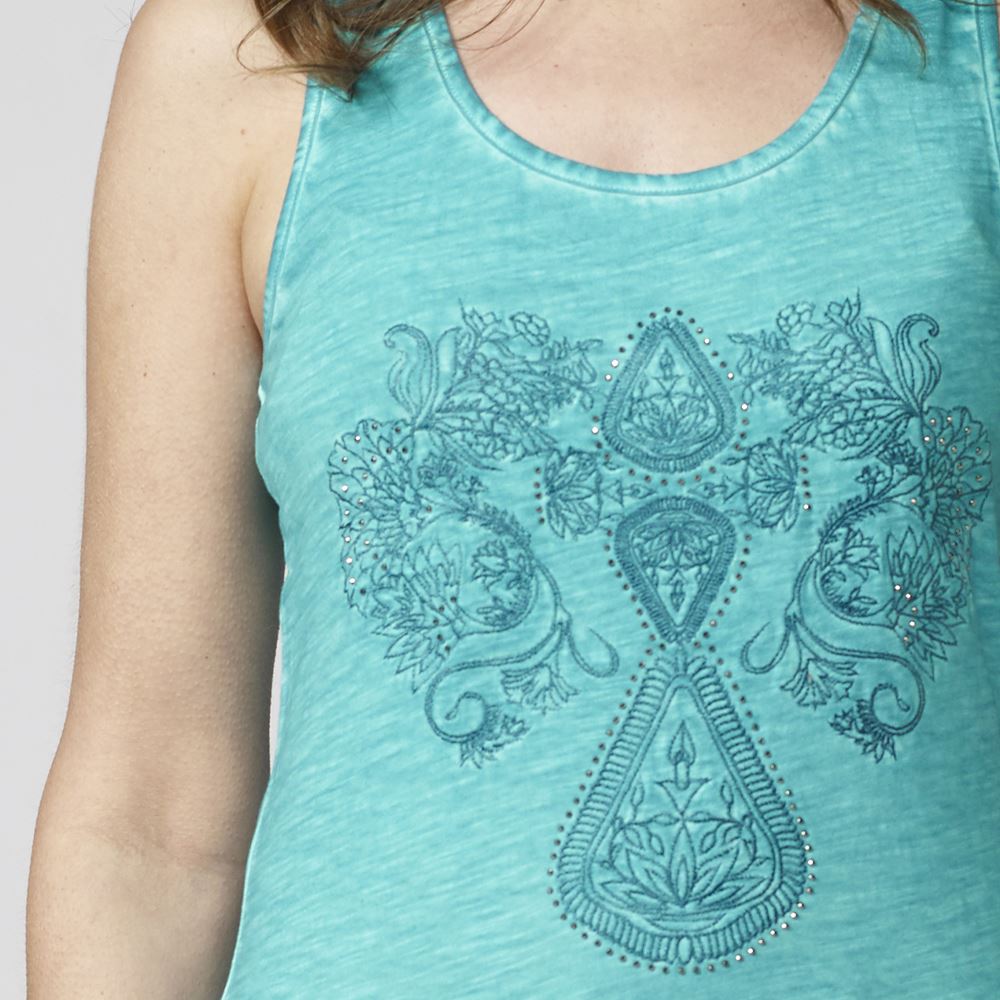 Top de Tirantes Mujer Estampado Étnico Efecto Lavado – Koroshi 2112TP81