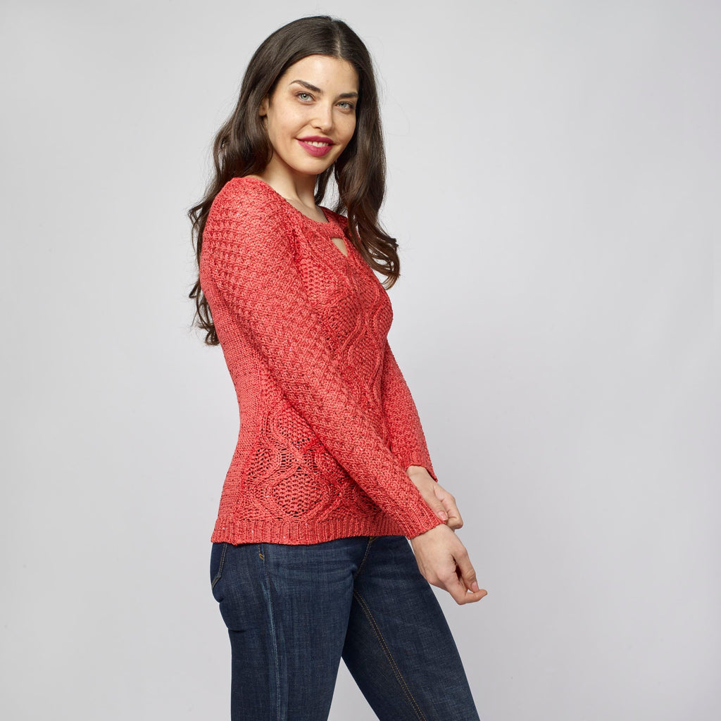 Jersey de Punto Calado Mujer Cuello Redondo – Koroshi 2112TR19