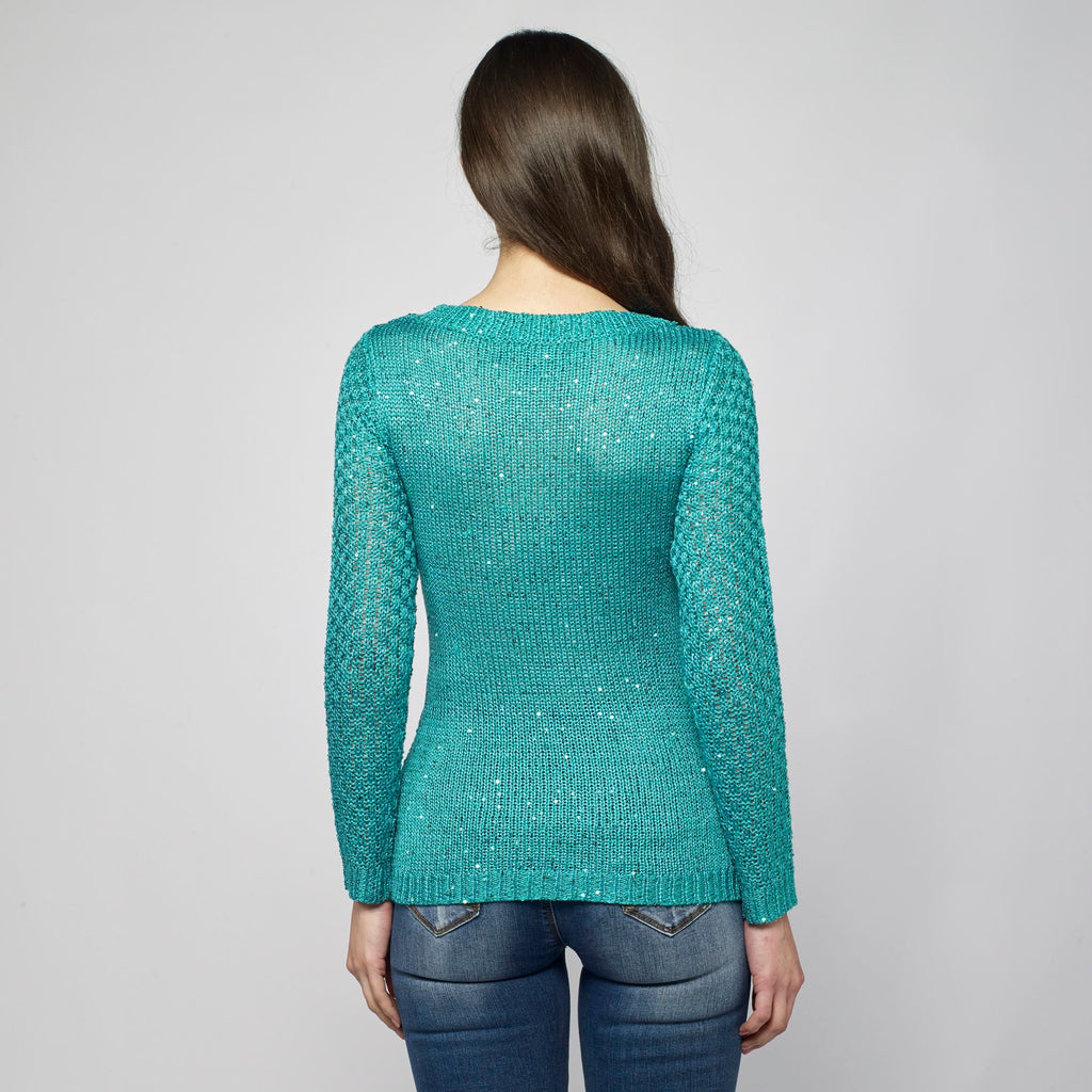 Jersey de Punto Calado Mujer Cuello Redondo – Koroshi 2112TR19