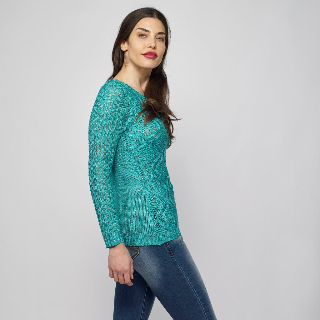Jersey de Punto Calado Mujer Cuello Redondo – Koroshi 2112TR19