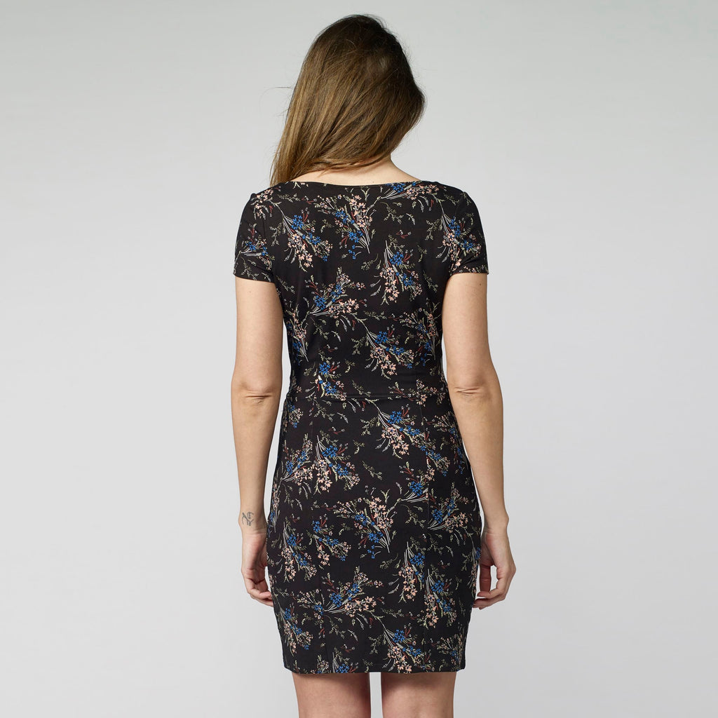 Vestido Fluido Mujer Manga Corta Estampado Étnico – Koroshi 2112VS21