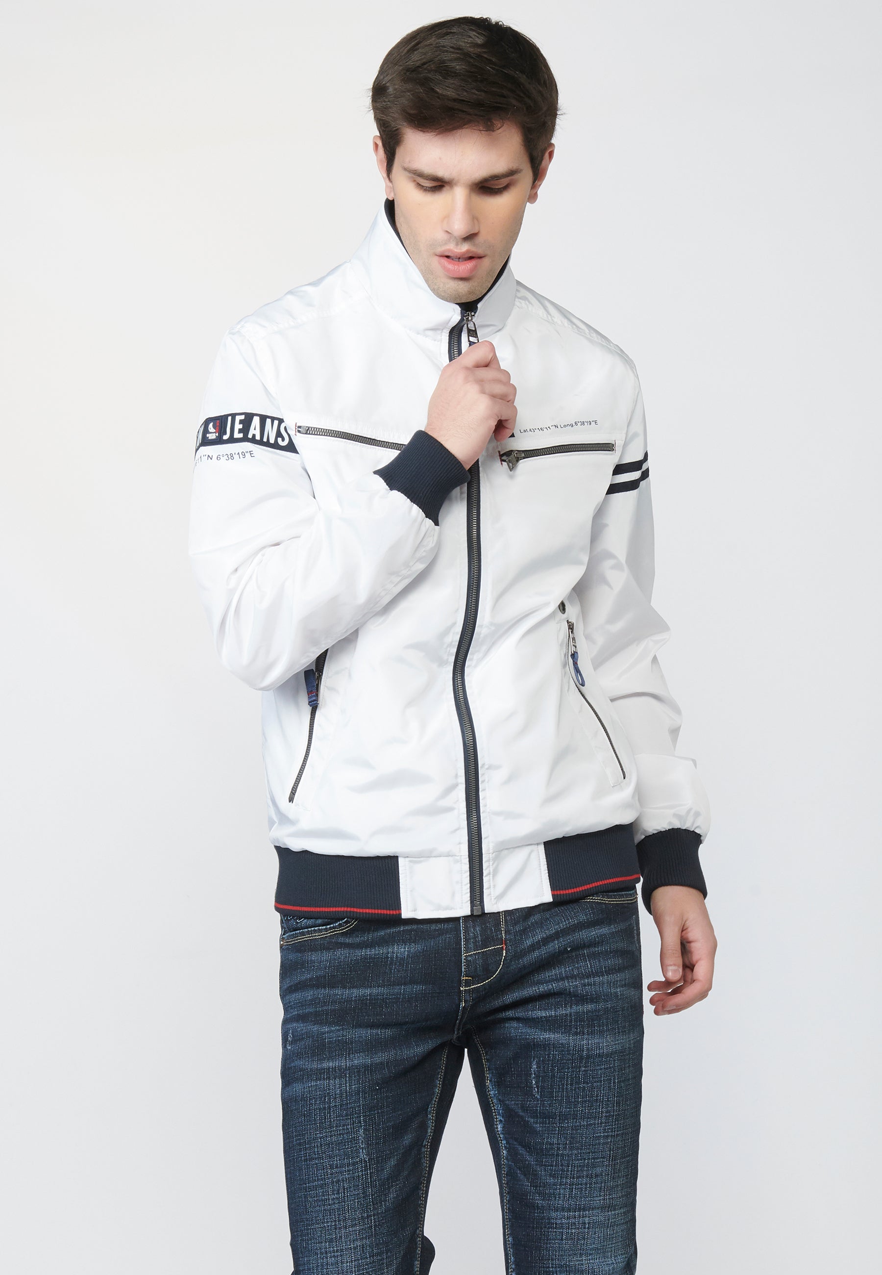 Cazadora Hombre Cuello Alto con Rib Interior – Koroshi 2211JA12