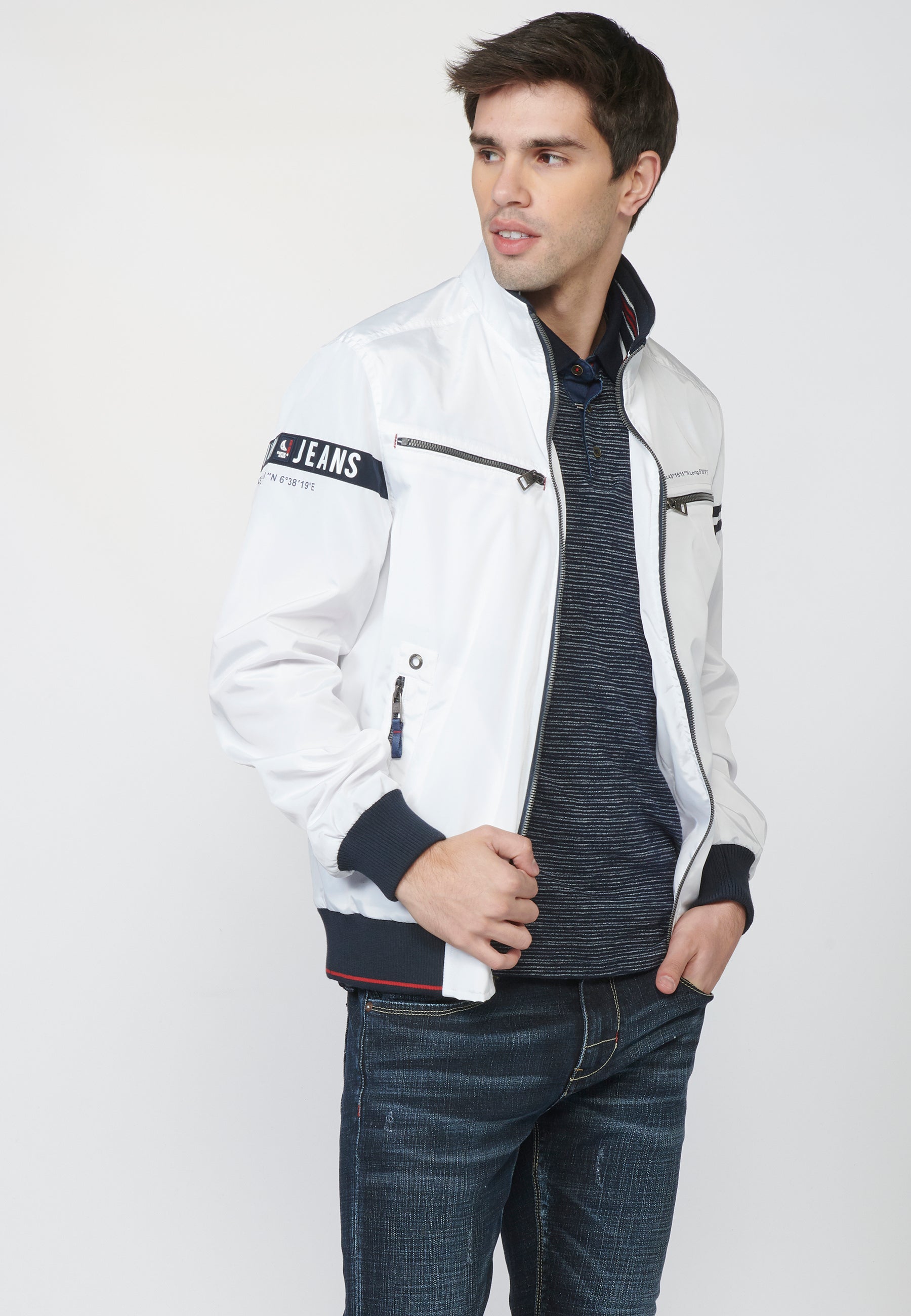 Cazadora Hombre Cuello Alto con Rib Interior – Koroshi 2211JA12