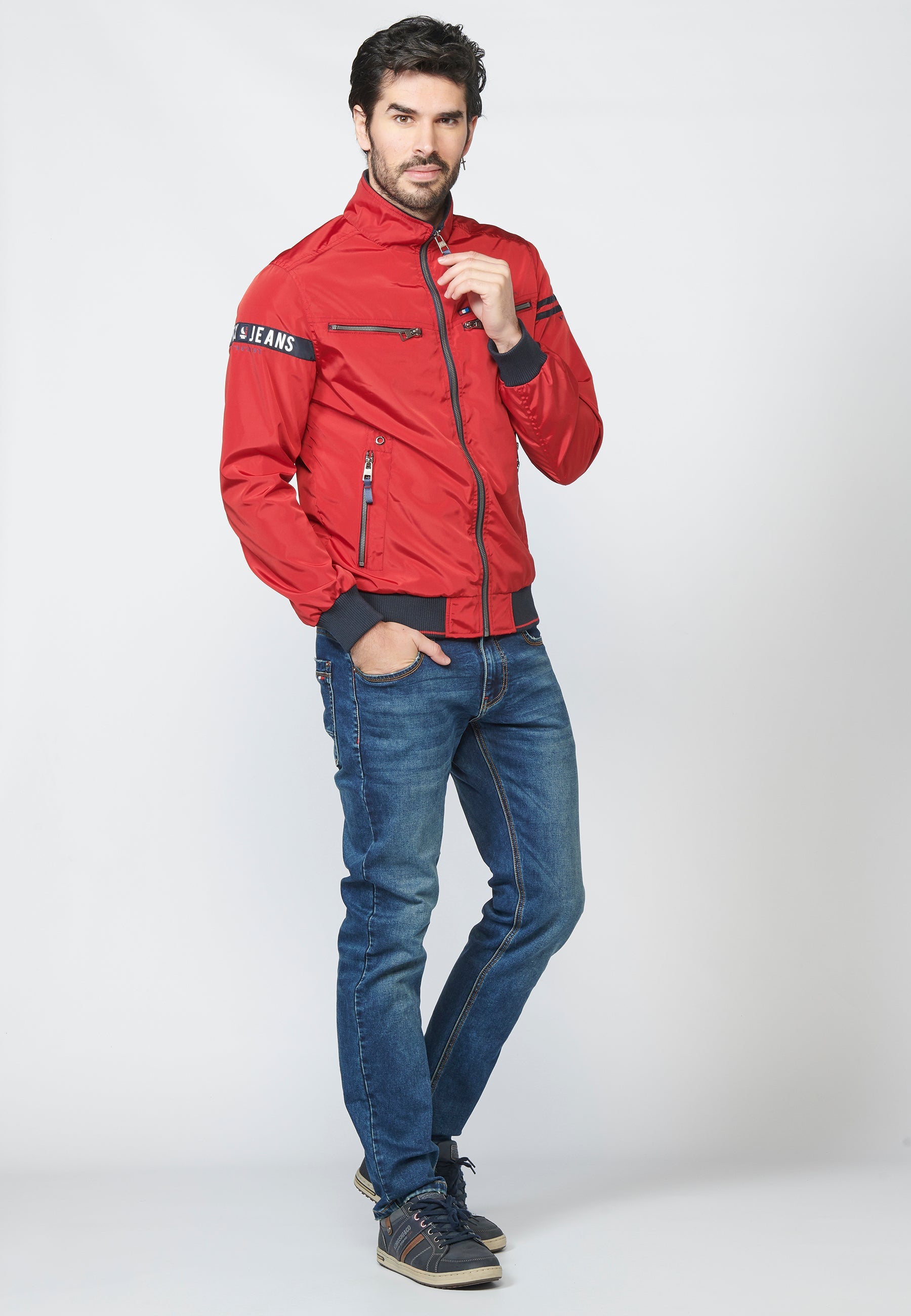 Cazadora Hombre Cuello Alto con Rib Interior – Koroshi 2211JA12