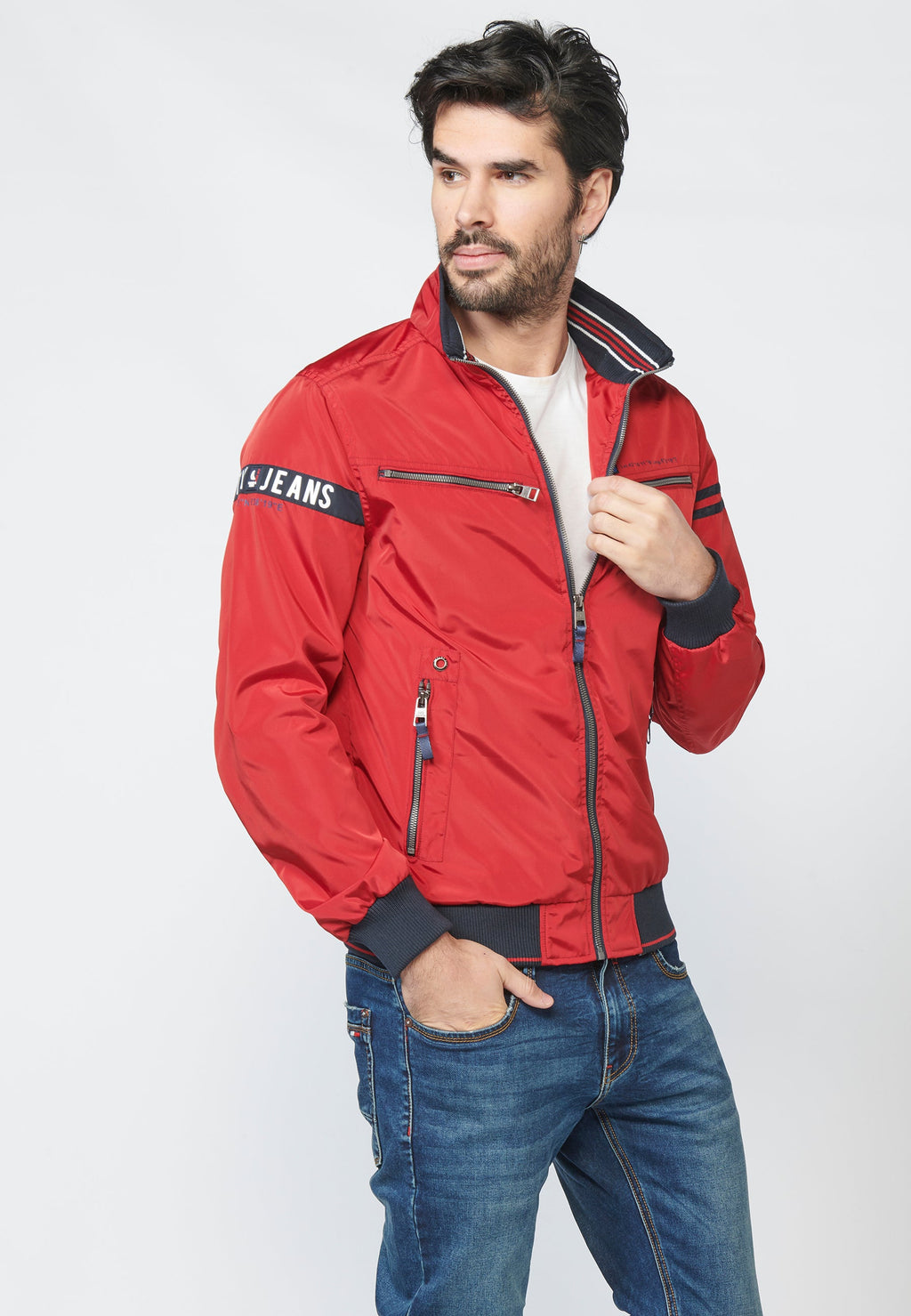 Cazadora Hombre Cuello Alto con Rib Interior – Koroshi 2211JA12