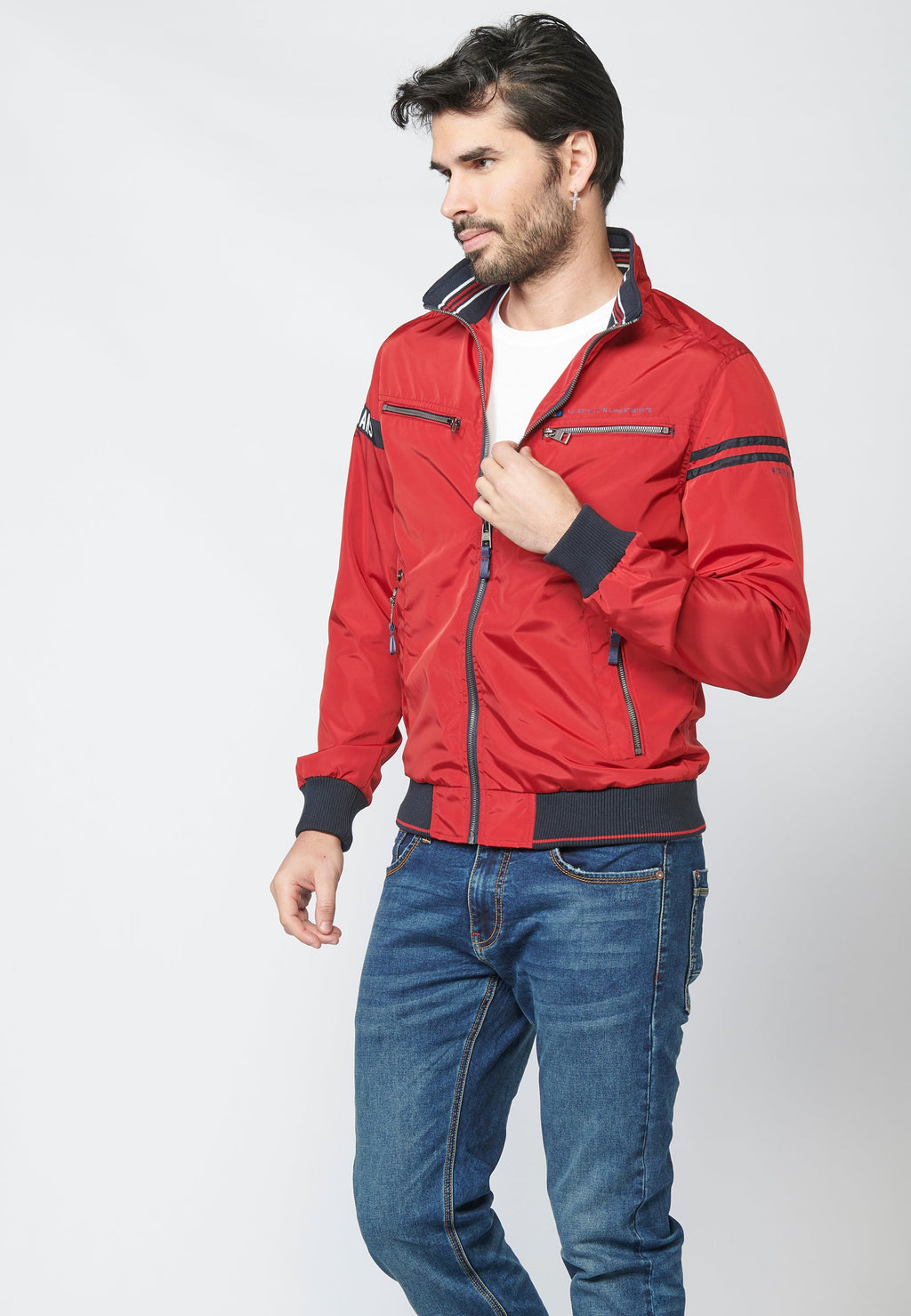 Cazadora Hombre Cuello Alto con Rib Interior – Koroshi 2211JA12
