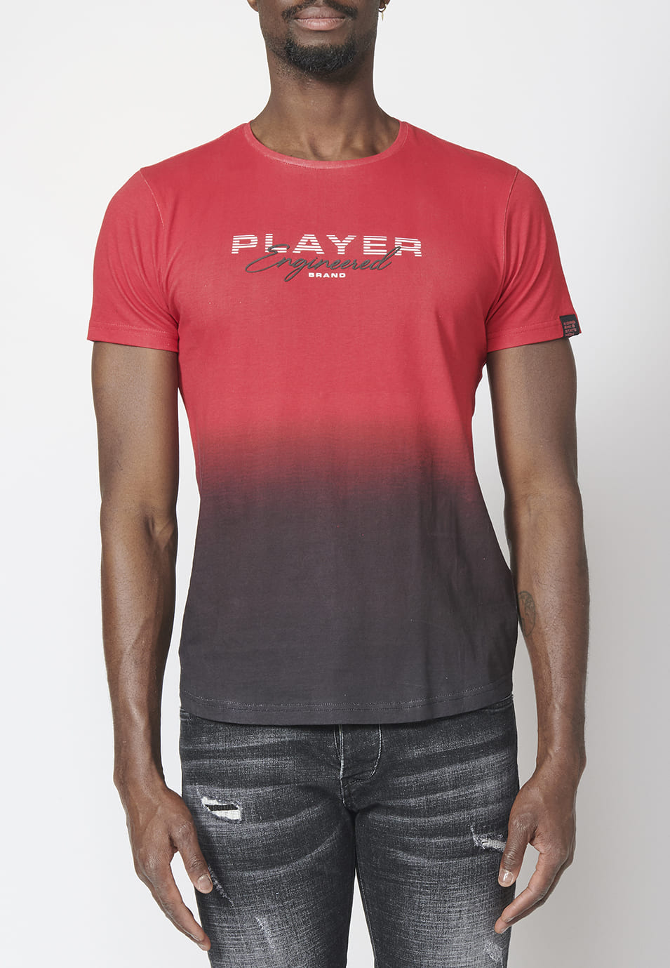 Camiseta Hombre Manga Corta Estampado Degradado 100% Algodón – Koroshi 2211MC00