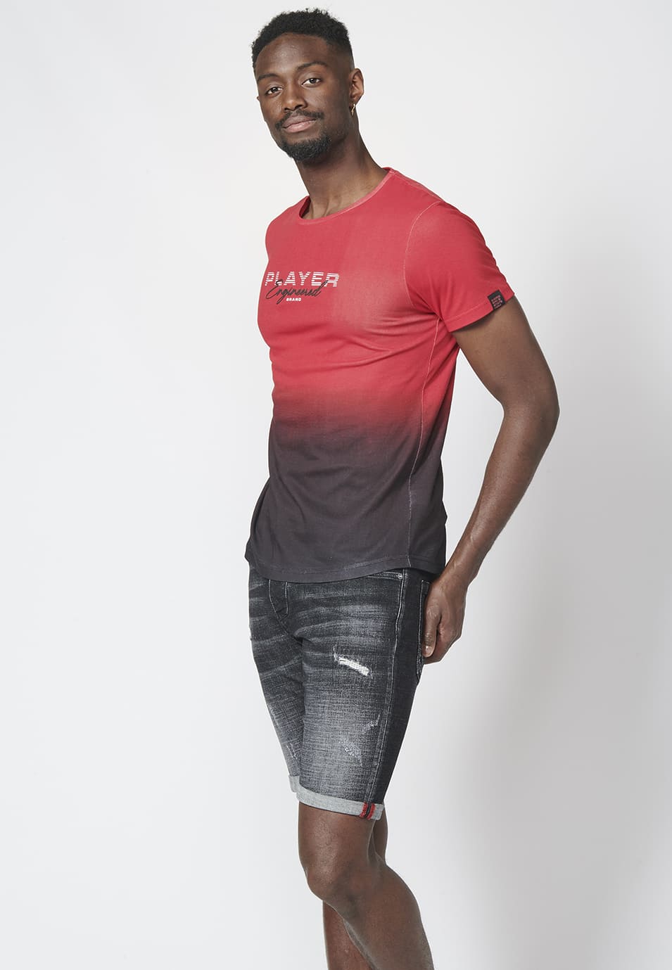 Camiseta Hombre Manga Corta Estampado Degradado 100% Algodón – Koroshi 2211MC00