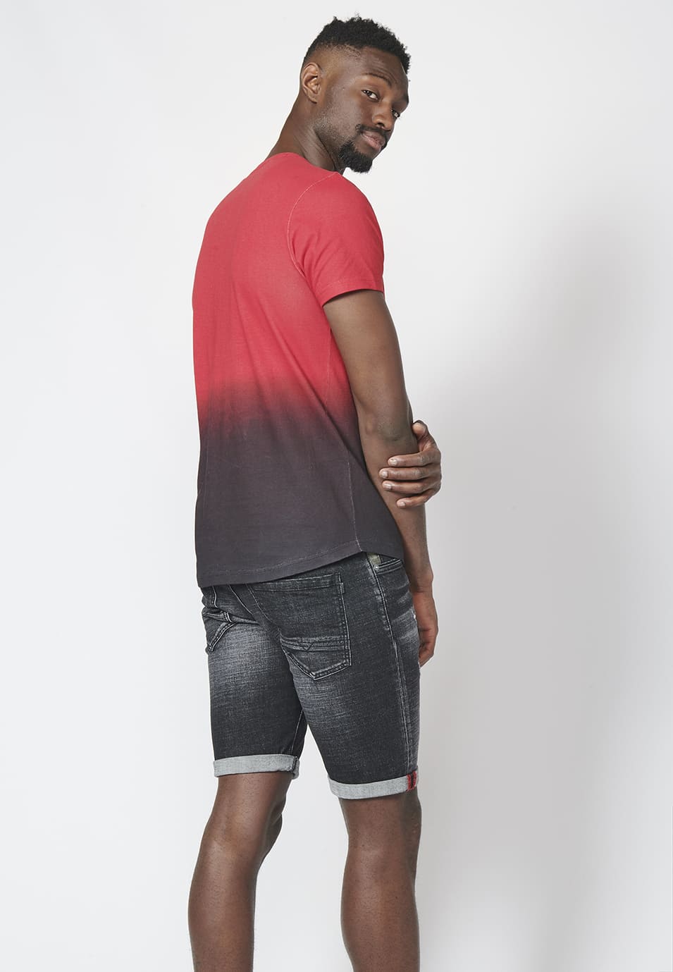 Camiseta Hombre Manga Corta Estampado Degradado 100% Algodón – Koroshi 2211MC00