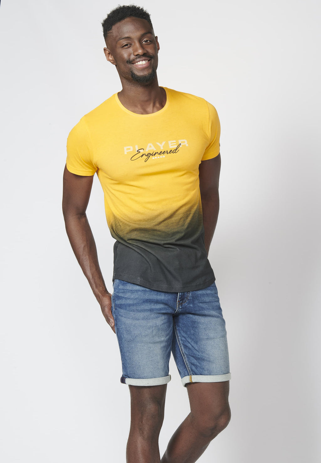 Camiseta Hombre Manga Corta Estampado Degradado 100% Algodón – Koroshi 2211MC00
