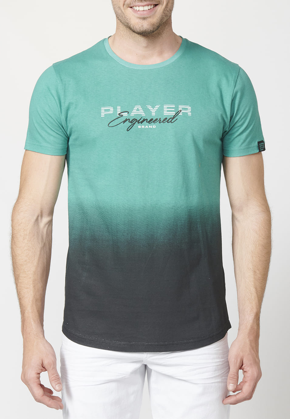 Camiseta Hombre Manga Corta Estampado Degradado 100% Algodón – Koroshi 2211MC00
