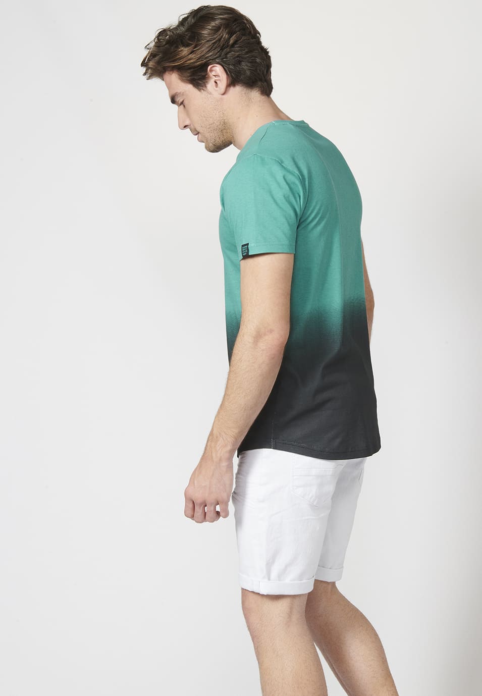 Camiseta Hombre Manga Corta Estampado Degradado 100% Algodón – Koroshi 2211MC00