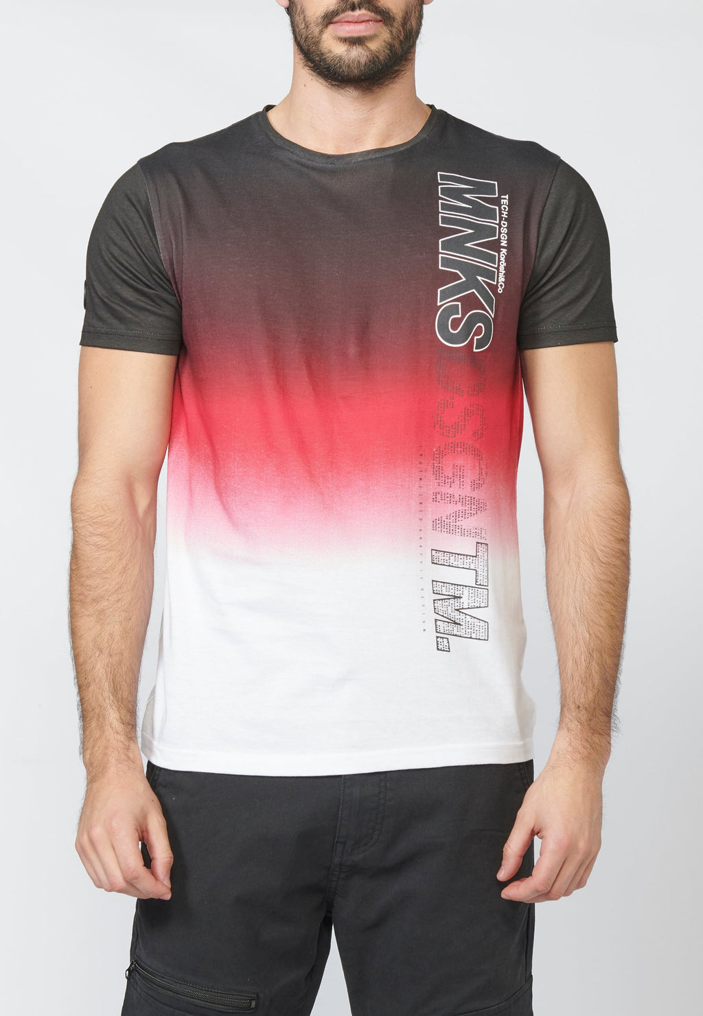 Camiseta Hombre Manga Corta Degradado y Logo Lateral – Koroshi 2211MC03