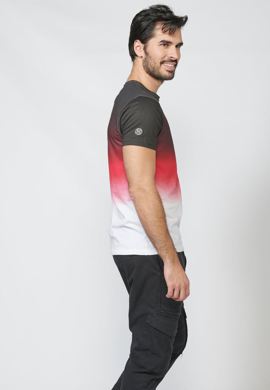 Camiseta Hombre Manga Corta Degradado y Logo Lateral – Koroshi 2211MC03