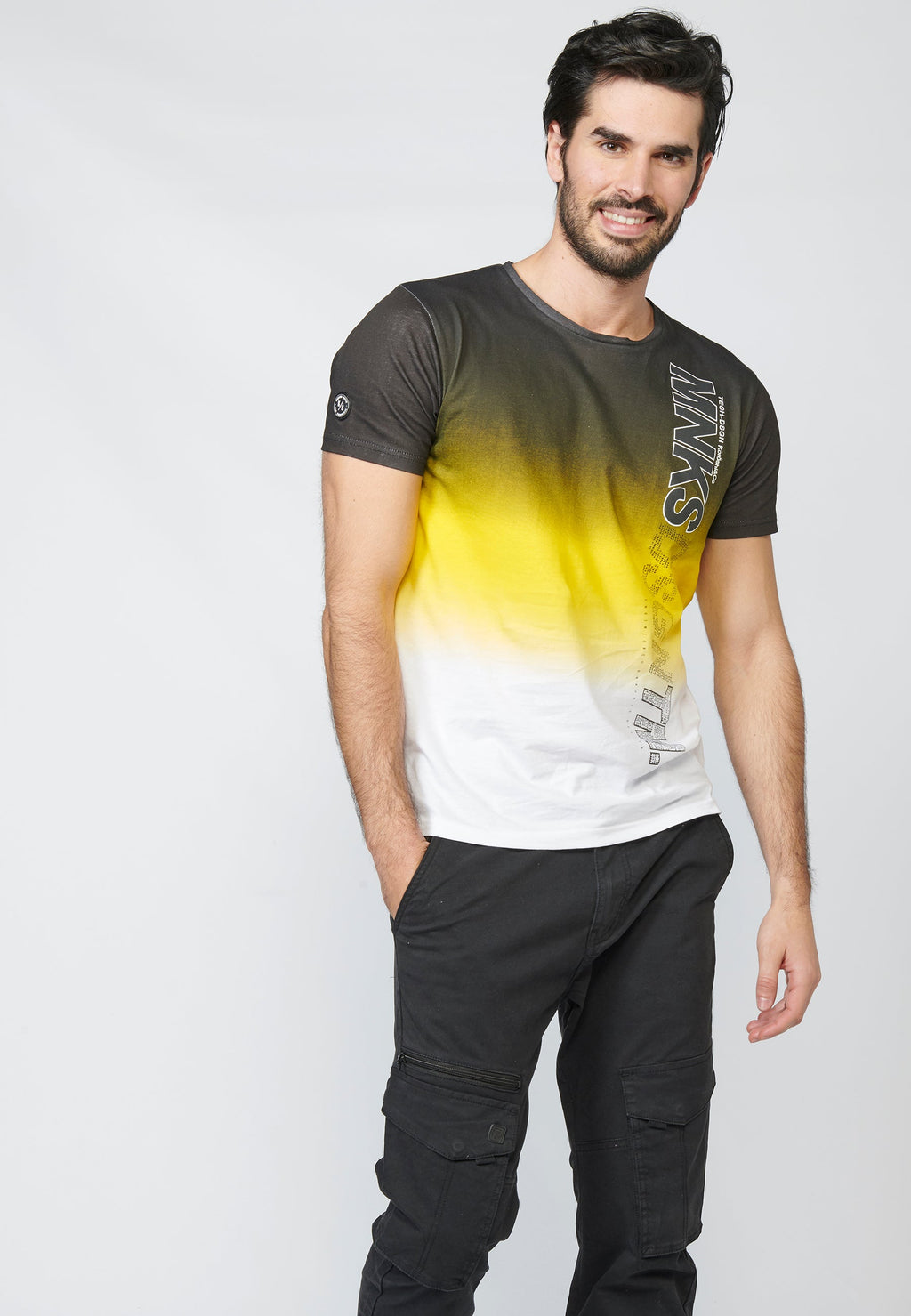 Camiseta Hombre Manga Corta Degradado y Logo Lateral – Koroshi 2211MC03
