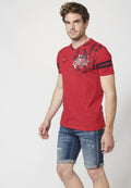 Camiseta Hombre Manga Corta Cuello Pico Estampada – Koroshi 2211MC04