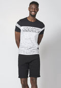 Camiseta Hombre Manga Corta Bloque a Contraste y Logo – Koroshi 2211MC08