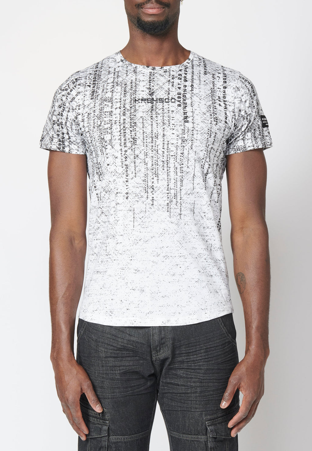 Camiseta Hombre Manga Corta Estampado Degradado Algodón – Koroshi 2211MC11