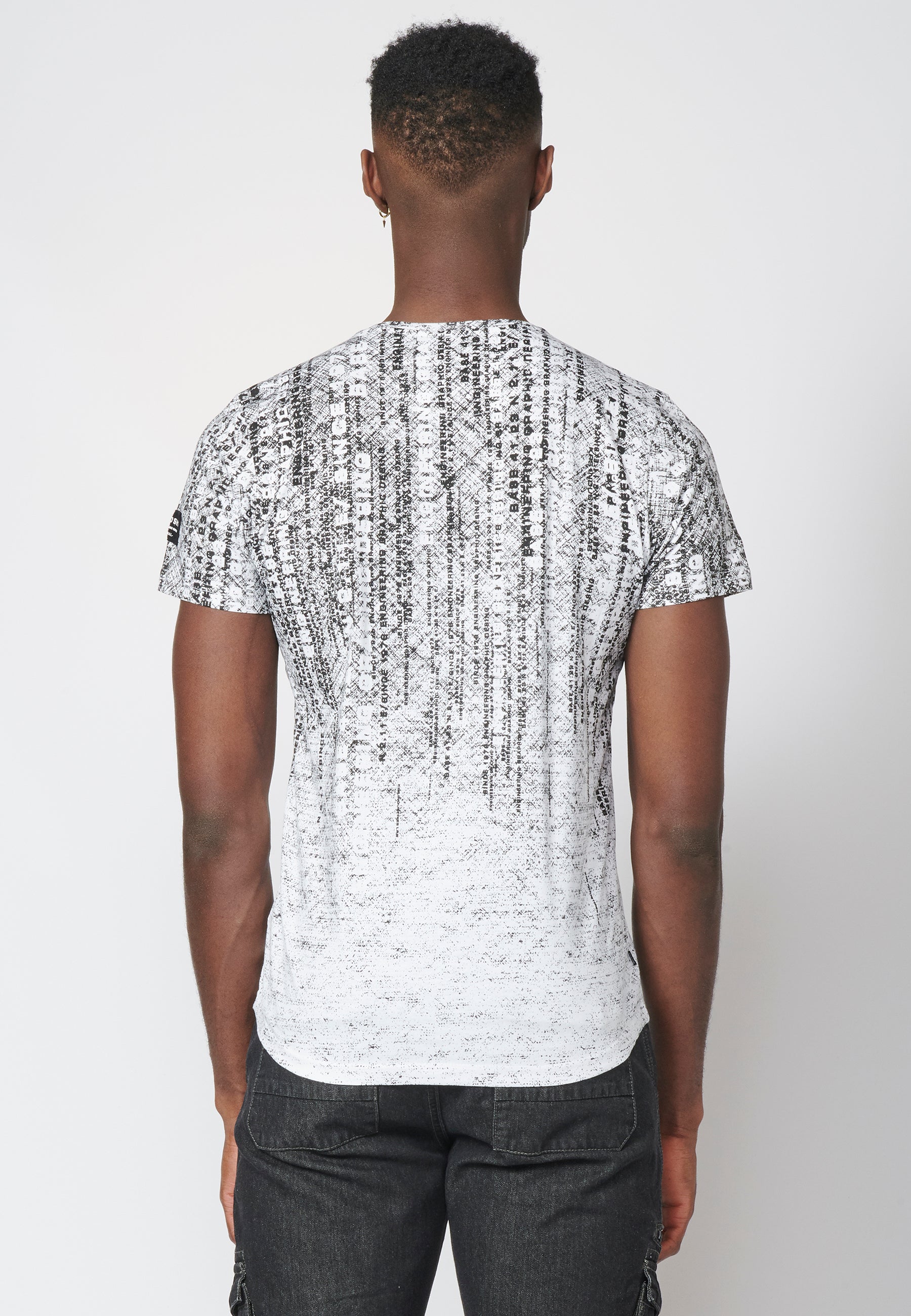 Camiseta Hombre Manga Corta Estampado Degradado Algodón – Koroshi 2211MC11