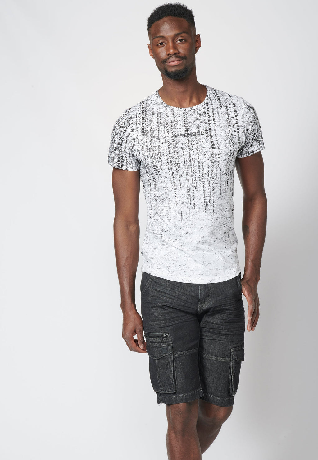 Camiseta Hombre Manga Corta Estampado Degradado Algodón – Koroshi 2211MC11